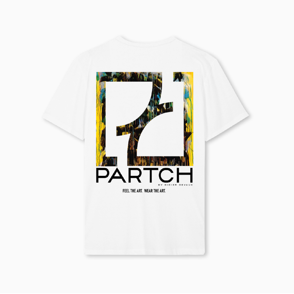 Partch Abstract T-Shirt in White Regular Fit for Men