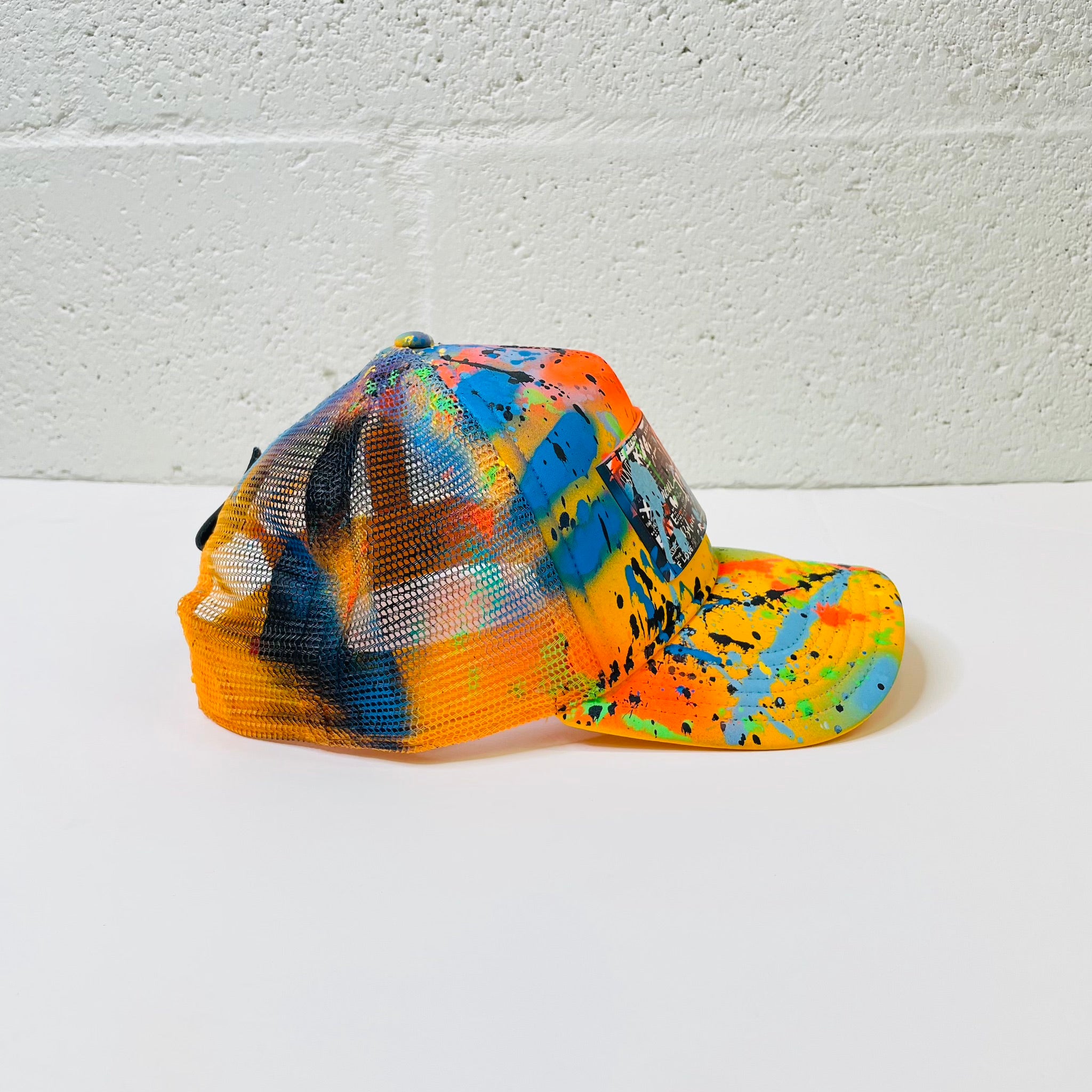 Partch Custom Hand Painted Pop Love Trucker Hat by Didier Devaux