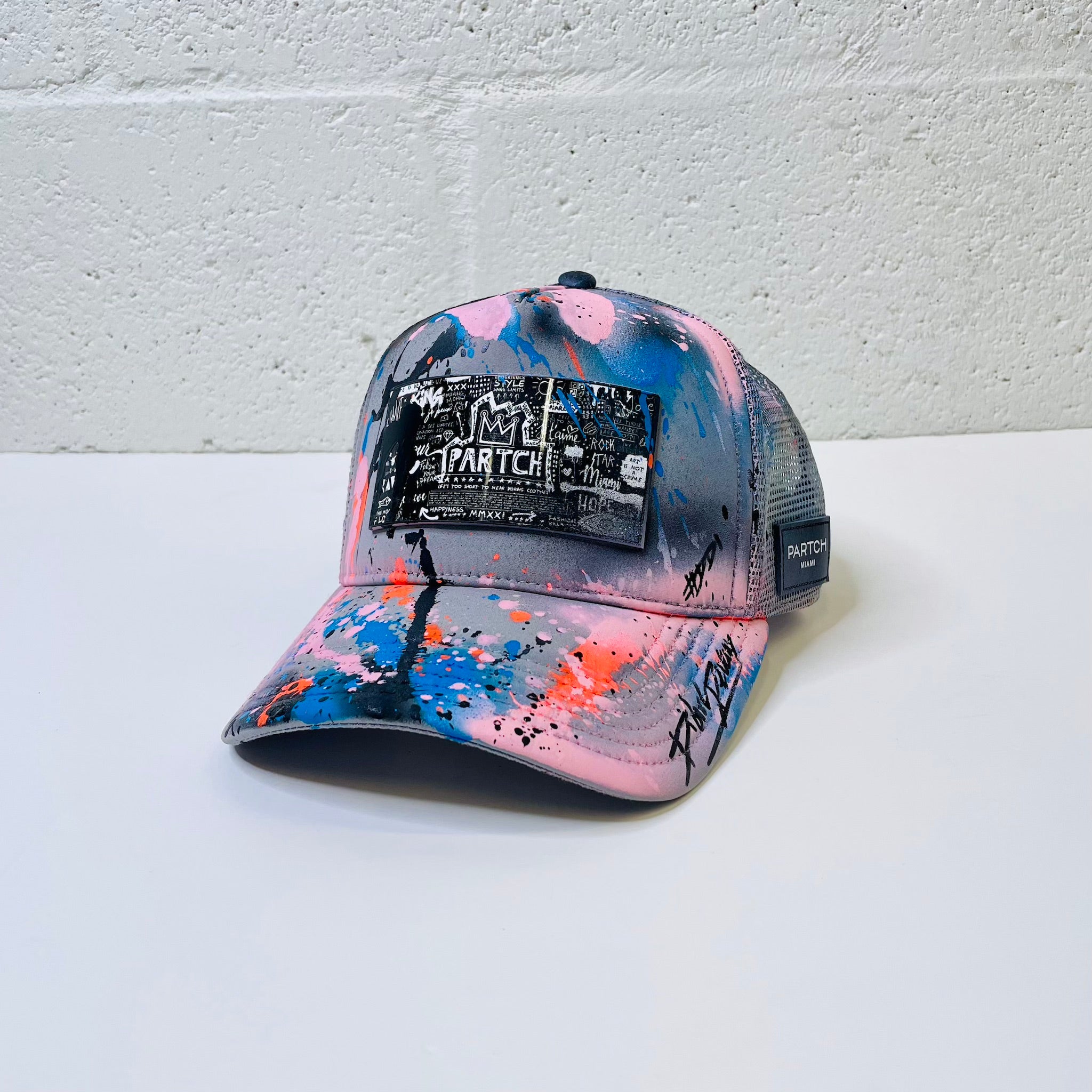 PARTCH Atelier Collection Trucker Hat Paint-Splatted and Spray Paint | Custom Cap