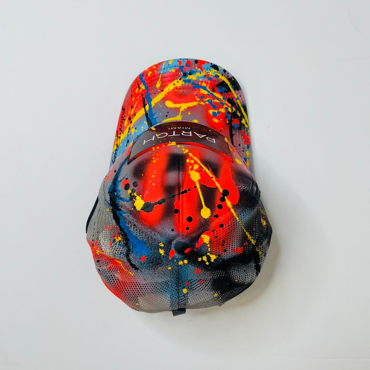 PARTCH Workshop Hand Splattered Cap | Gray and Orange