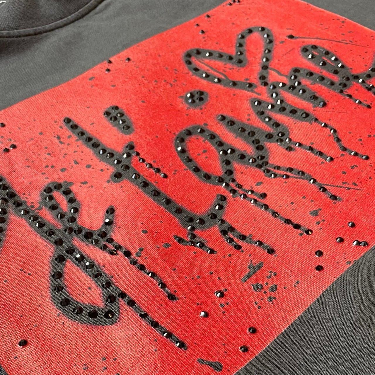 Black Crystal Embellished Je t'Aime T-Shirt | PARTCH