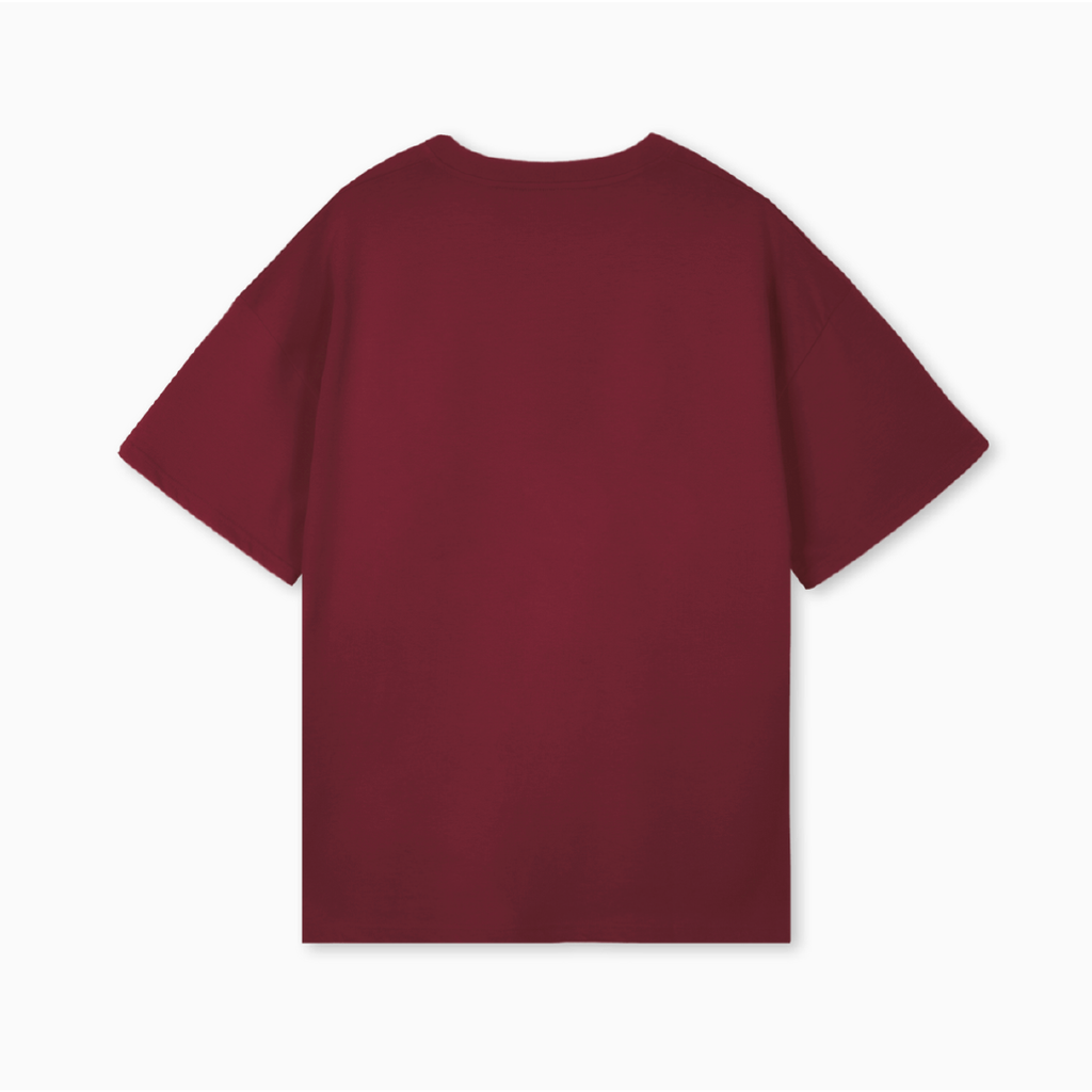 Burgundy Oversized T-Shirt Organic Cotton - Partch Fashion