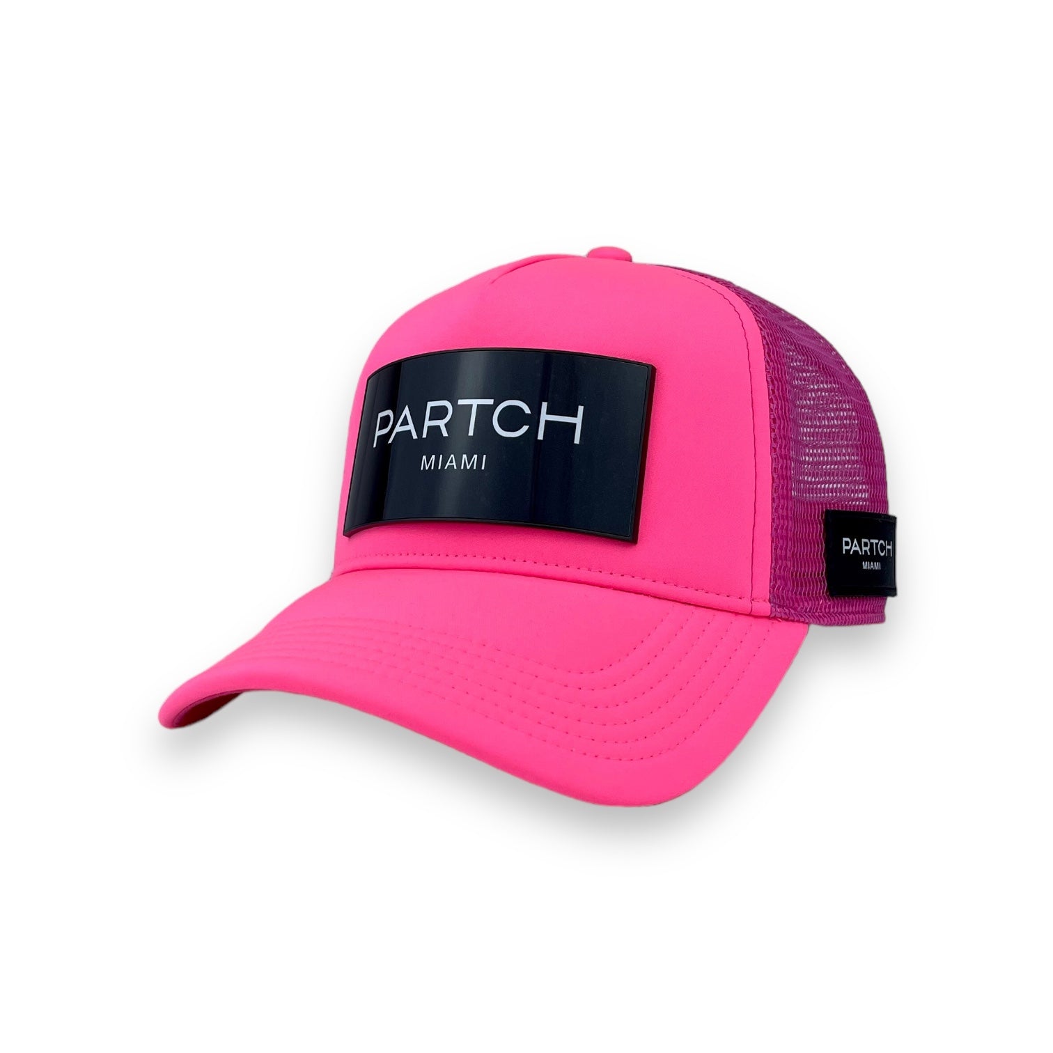 PARTCH Logomania Trucker HAt 5 panels in Pink