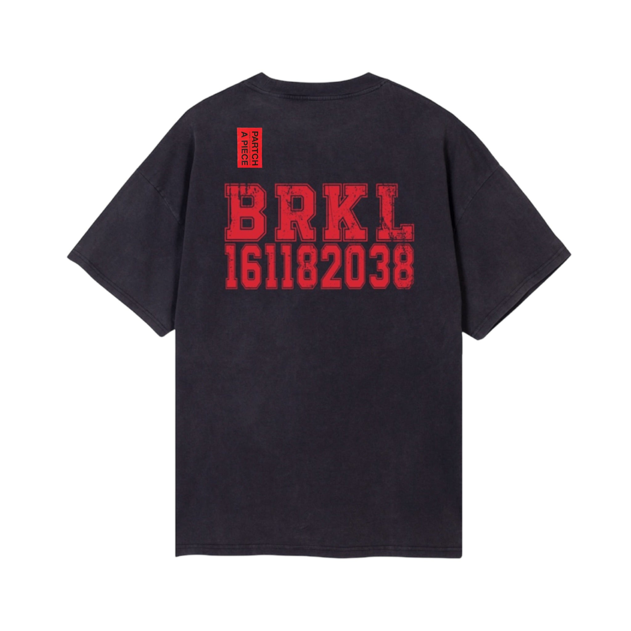 Partch Designer Oversized Tee Vintage Black BRKL DD1 printed | Men's T-Shirts