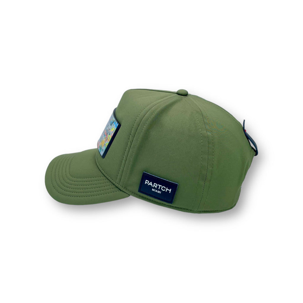Partch trucker hat kaki full fabric with interchangeable patch