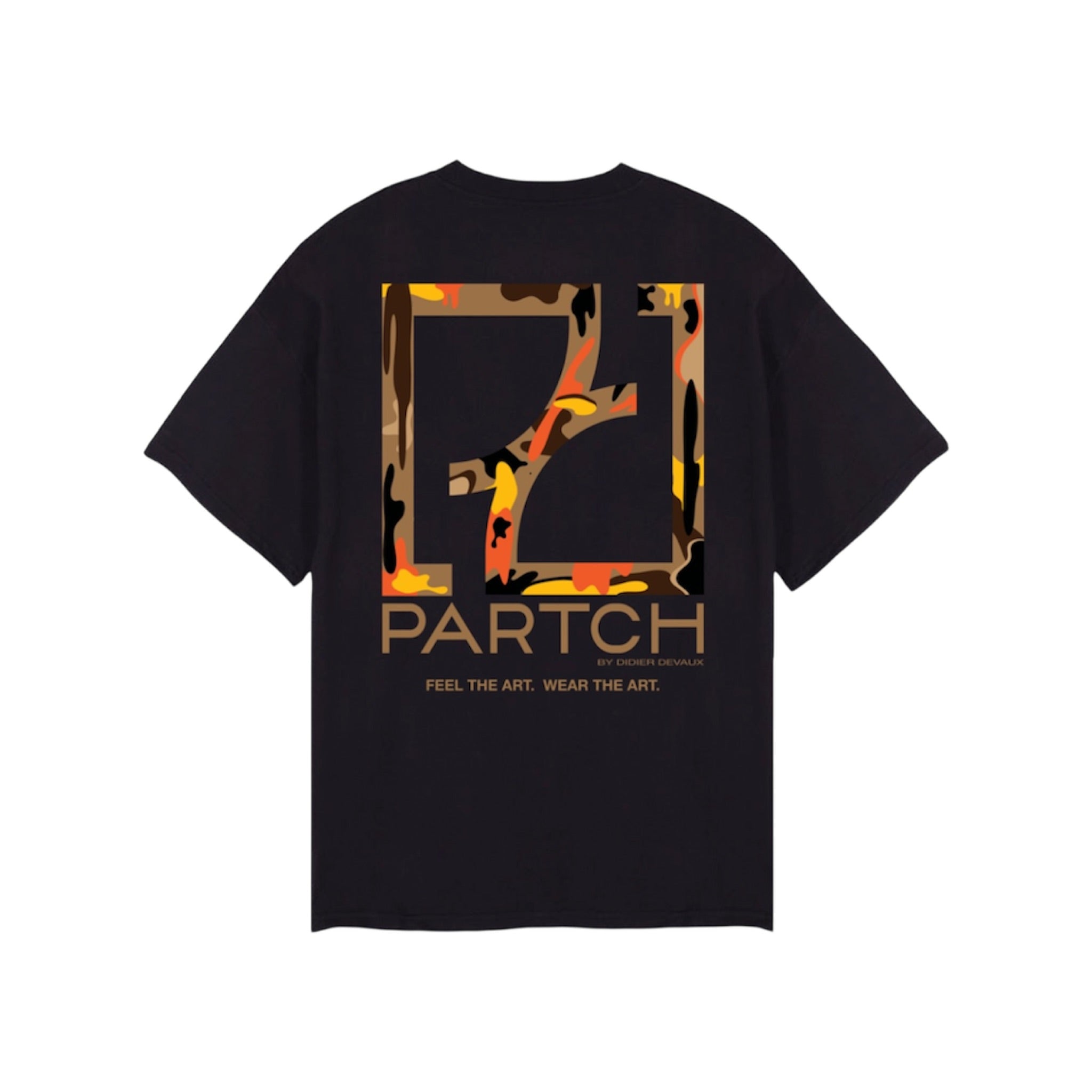 Partch Drift Designer Oversized Tee Limited Edition in Black Art Graphic Print | Luxury Streetwear