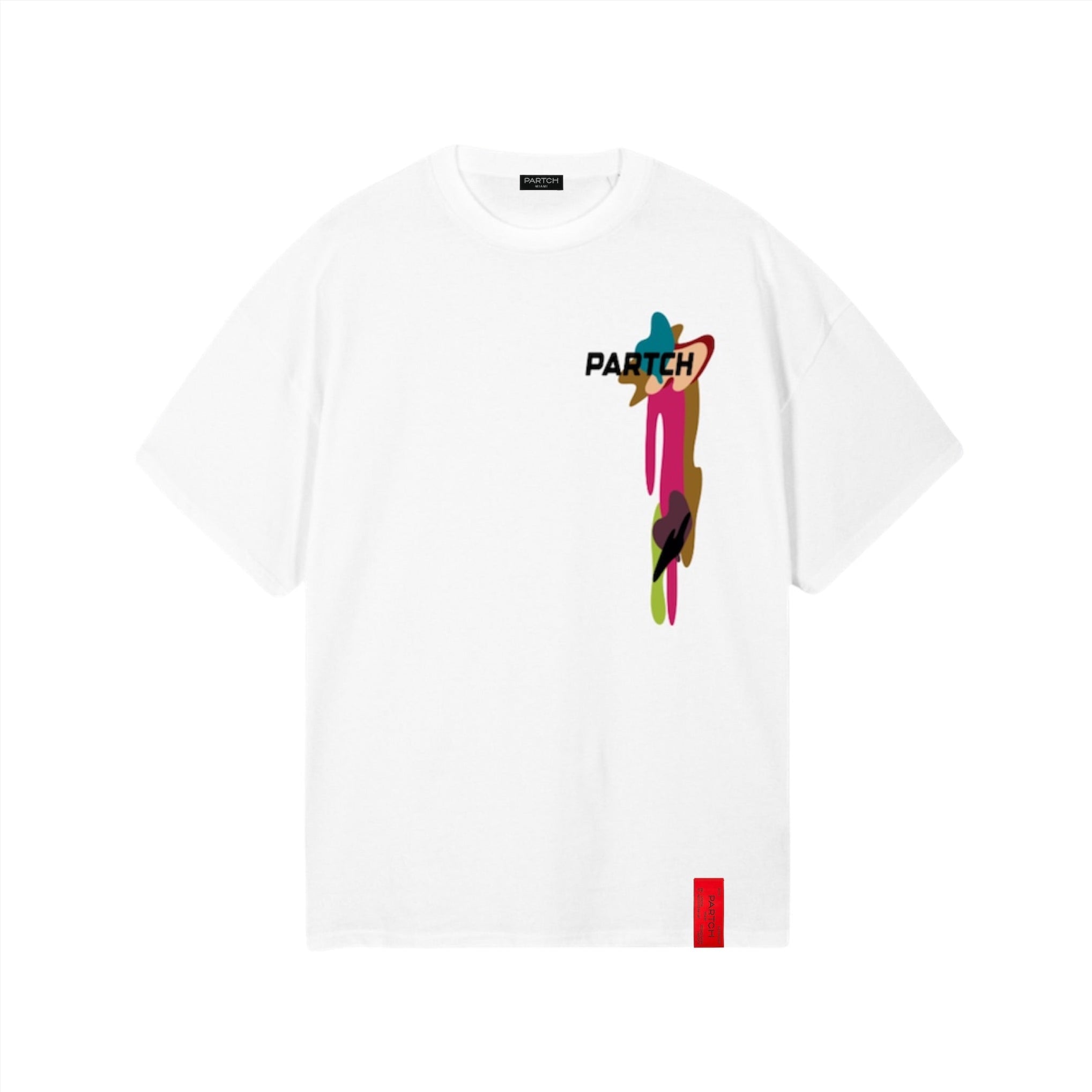 Partch Drift White Oversized Tee Graphic Printed Front and Back | Men's Streetwear