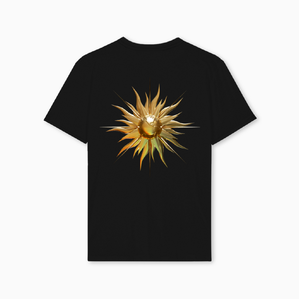 T-shirt PARTCH x End of Code with logo Sun on the back | Organic cotton | Black T-Shirt Regular Fit Unisex