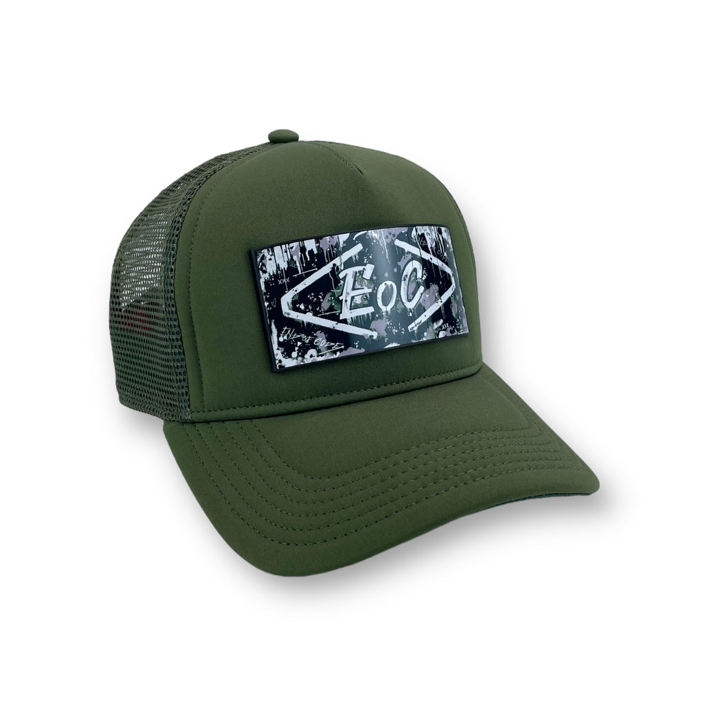 PARTCH Trucker Hat Kaki in Luxury Spandex, logo End of Code 