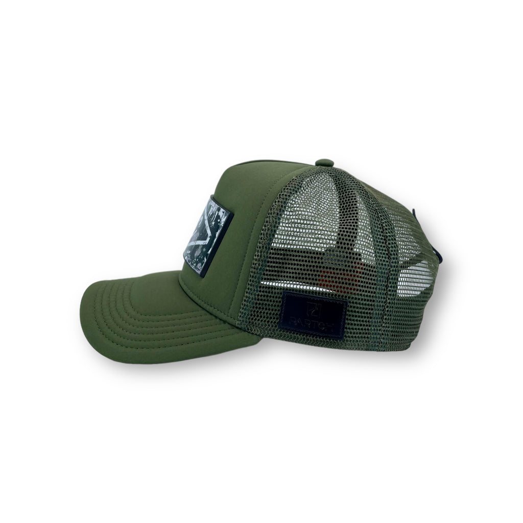 Luxury PARTCH Trucker Hat Green, Removable PARTCH-Clip Art End of Code