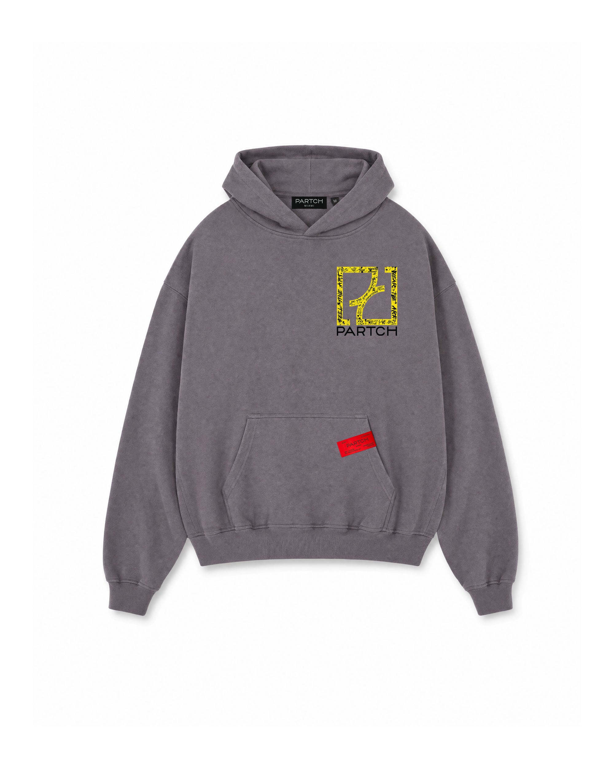 PARTCH Echo Oversized Hoodie in Grey Pigment Organic Cotton | Elegant Streetwear