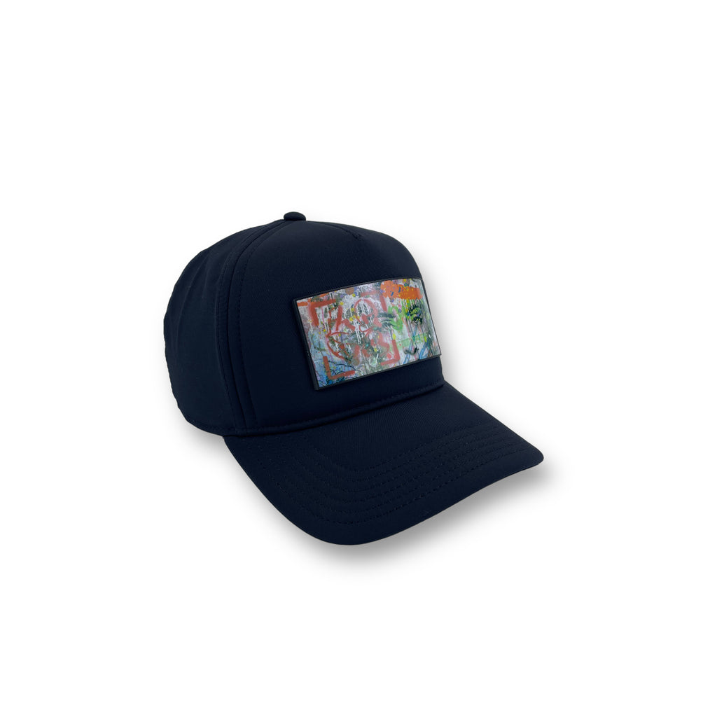 Black Solid Trucker Hat PARTCH Eyes of Love Art | Interchangeable patch