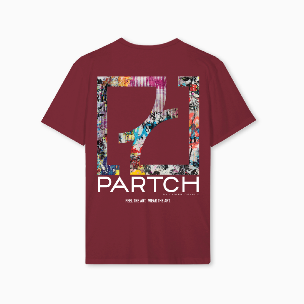 Partch Dreams T-Shirt in Burgundy | Graphic printed front and back