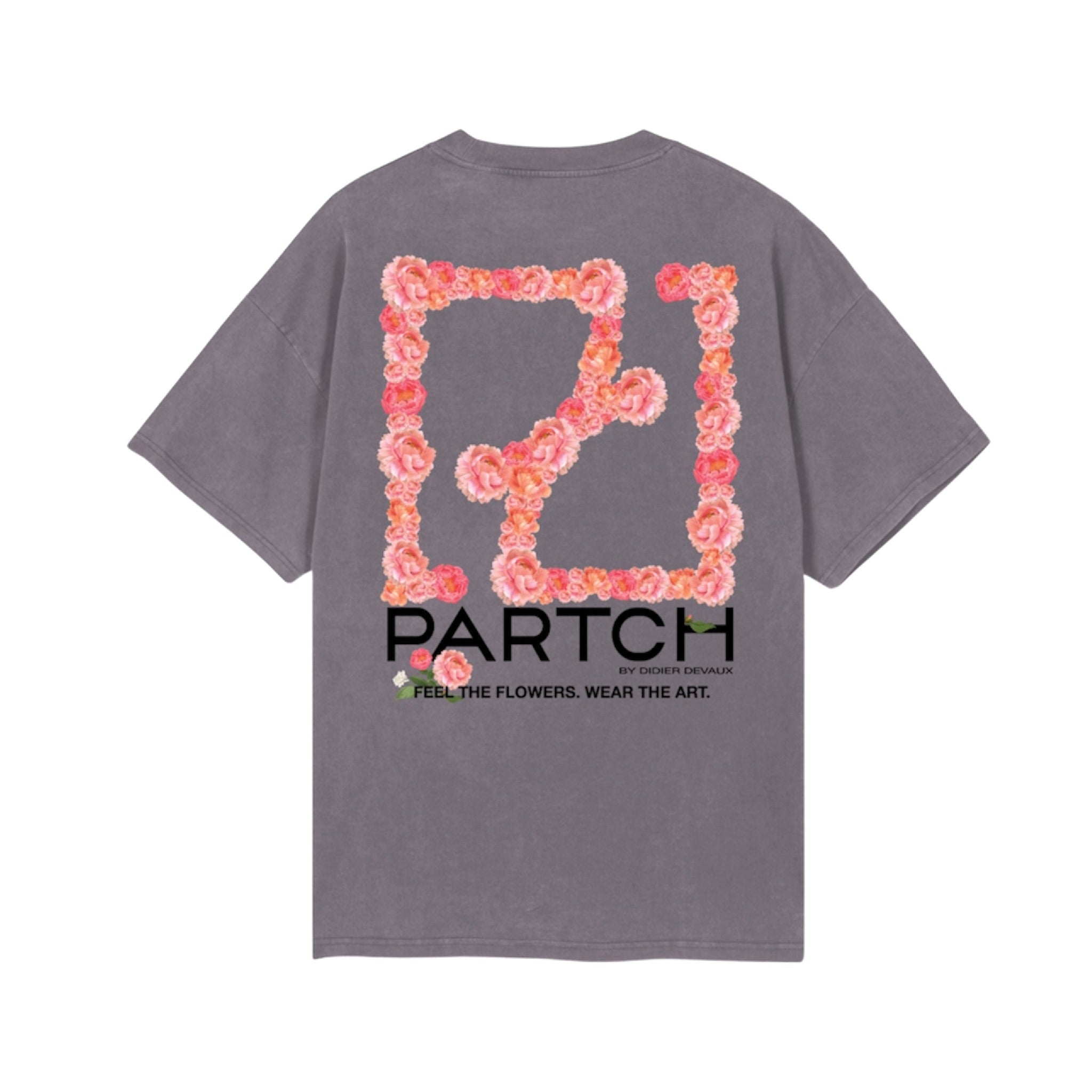 PARTCH Flower Vibes Oversized Tee Vintage Grey for Men