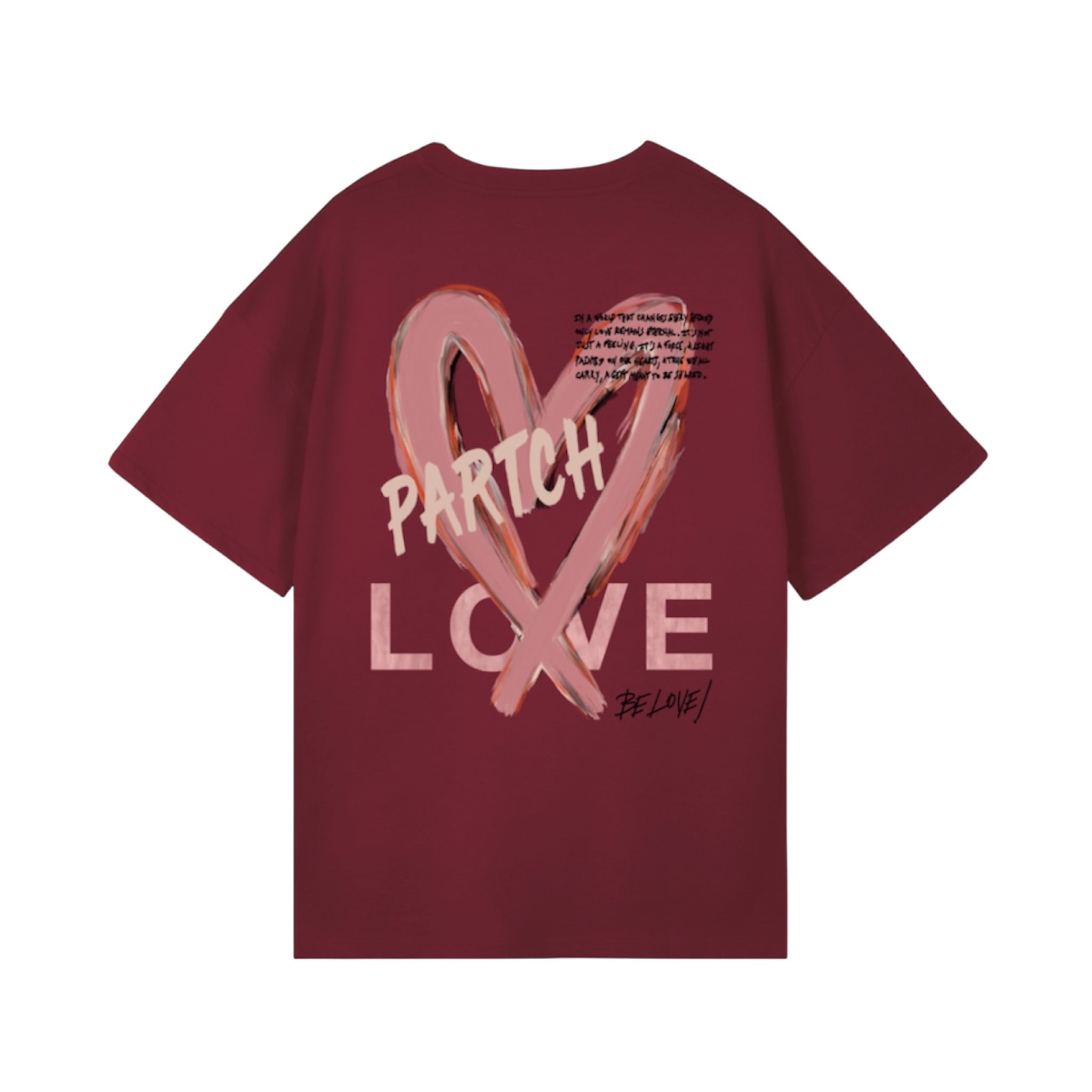 Heart Graphic T-Shirt Oversized Fit Cotton in Burgundy for Men's and Women's | PARTCH