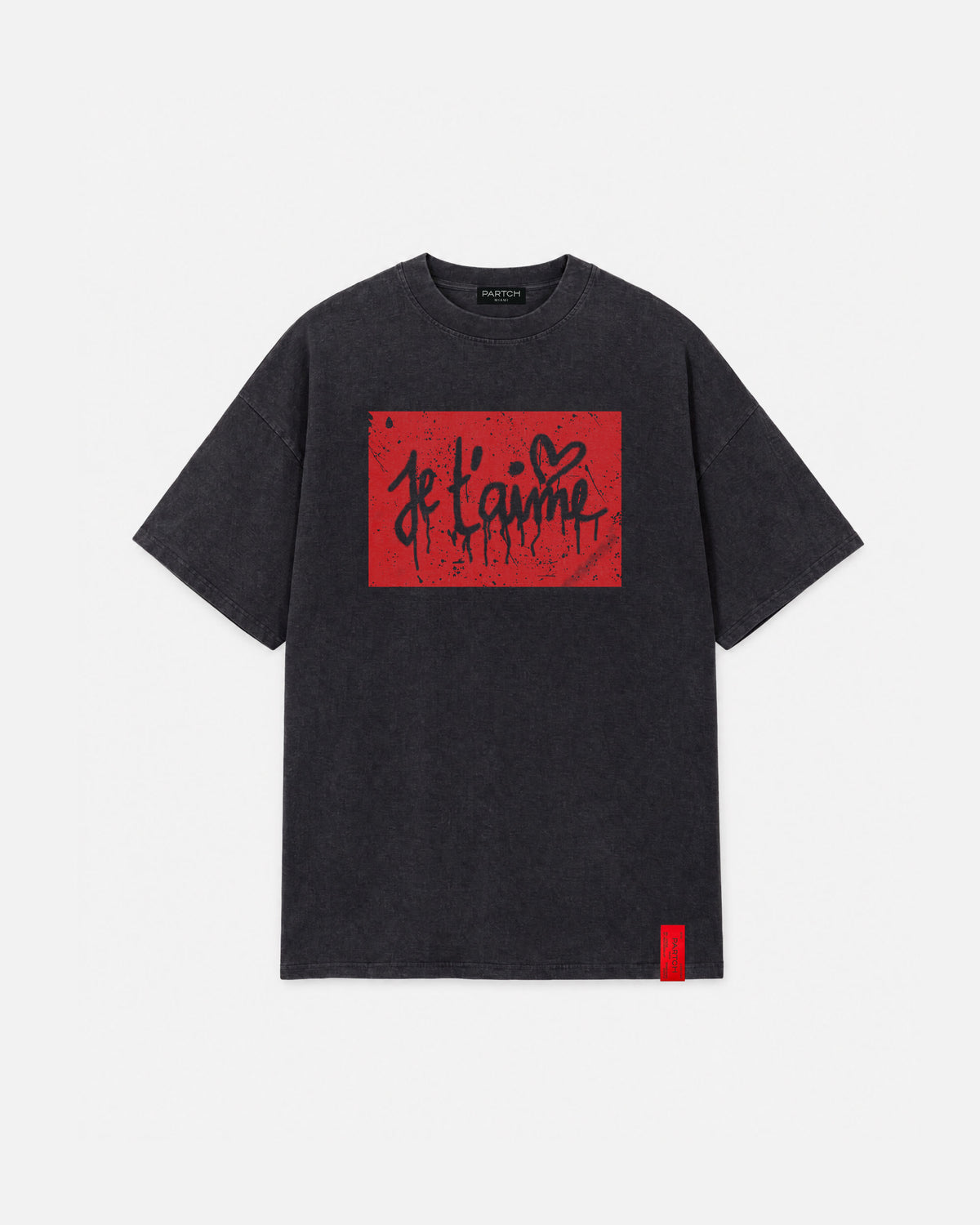 Je t aime oversized tee vintage black | PARTCH