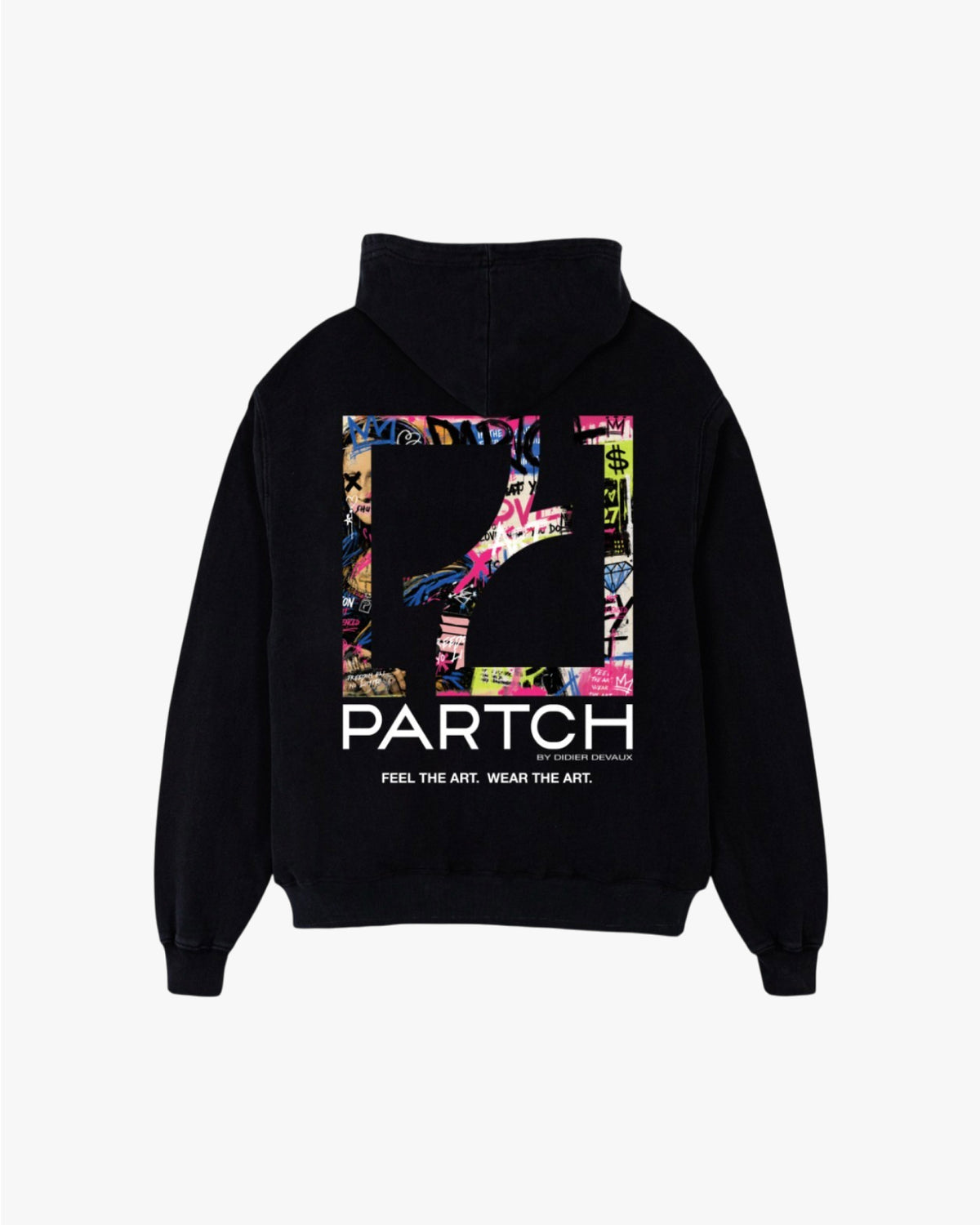 PARTCH Mona Art Oversized Hoodie Black Cotton | Designer Streetwear