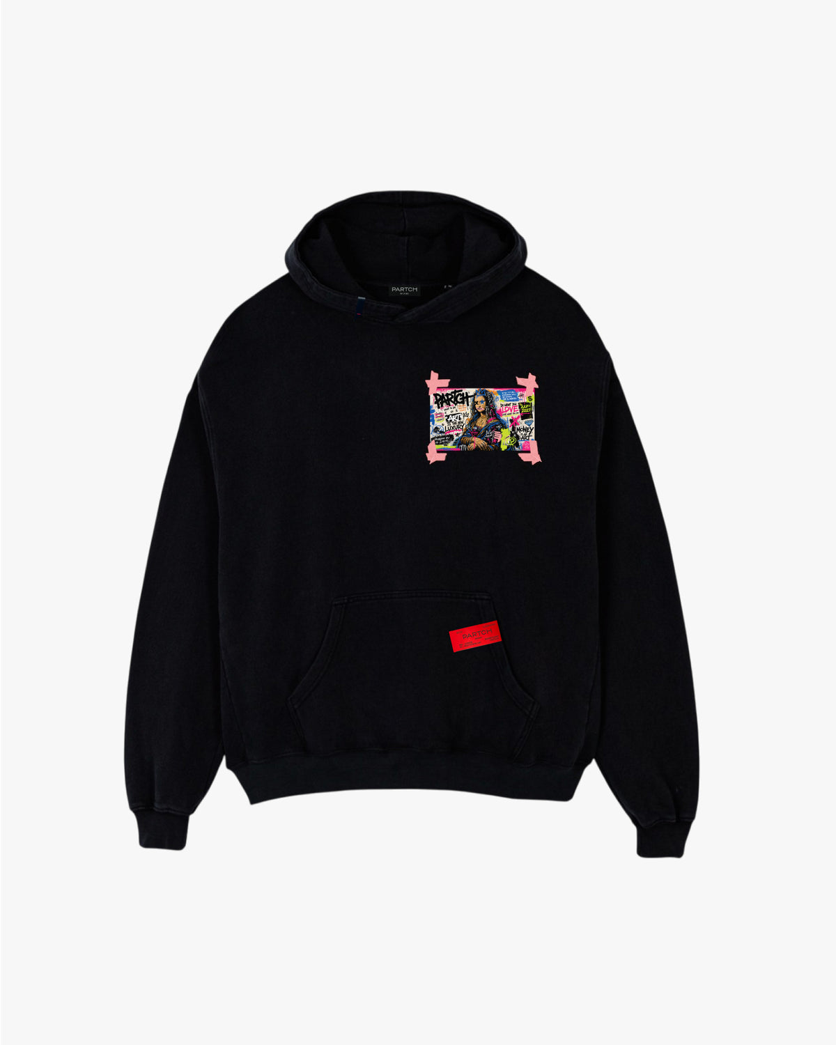 Mona Black Luxury Hoodie Oversized Fir Organic Cotton Graphic Printed | PARTCH