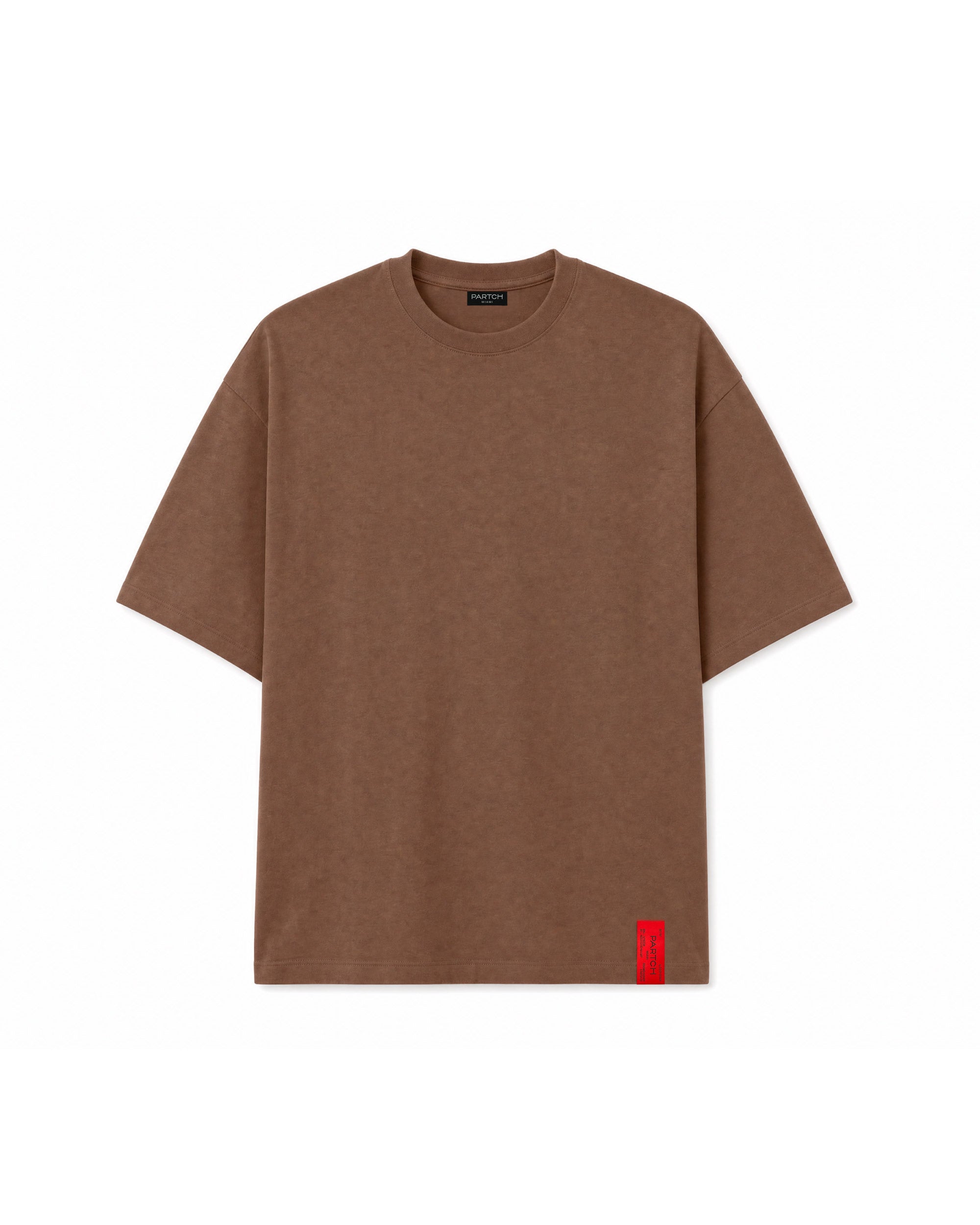 Luxury Solid Vintage Brown Oversized Tee for Men | PARTCH Fashion