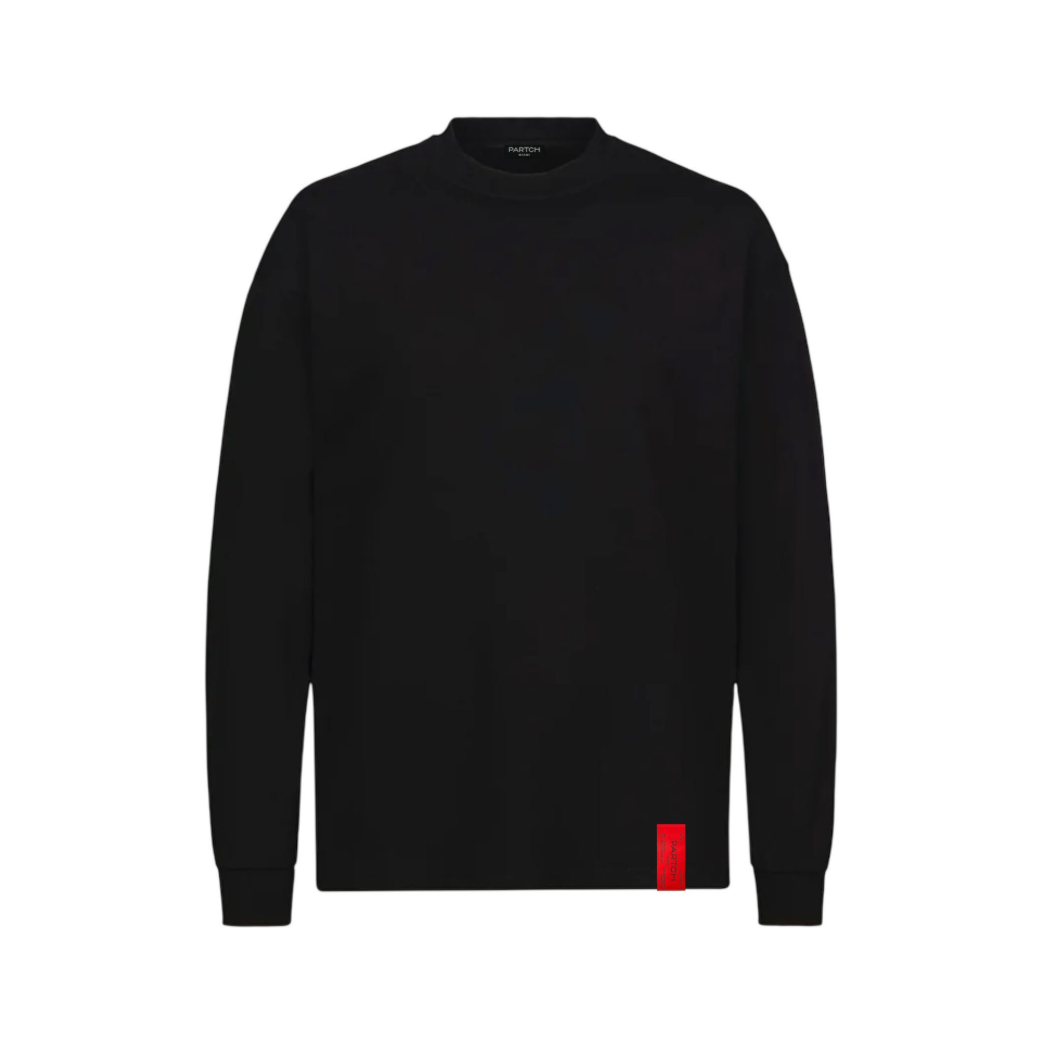 PARTCH Designer Oversized Long Sleeve T-Shirt Black Organic Cotton