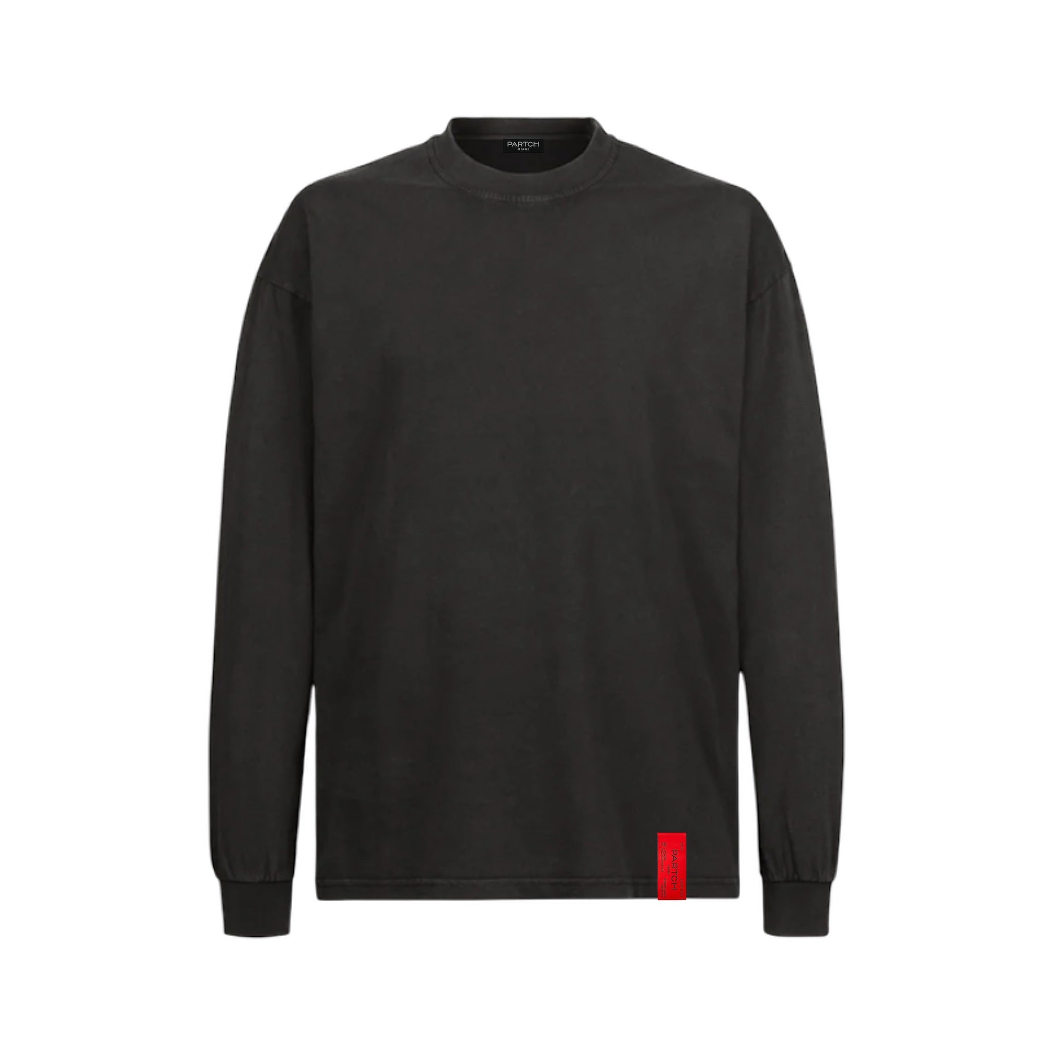 PARTCH Must Oversized Long Sleeve T-Shirt Vintage Black Cotton