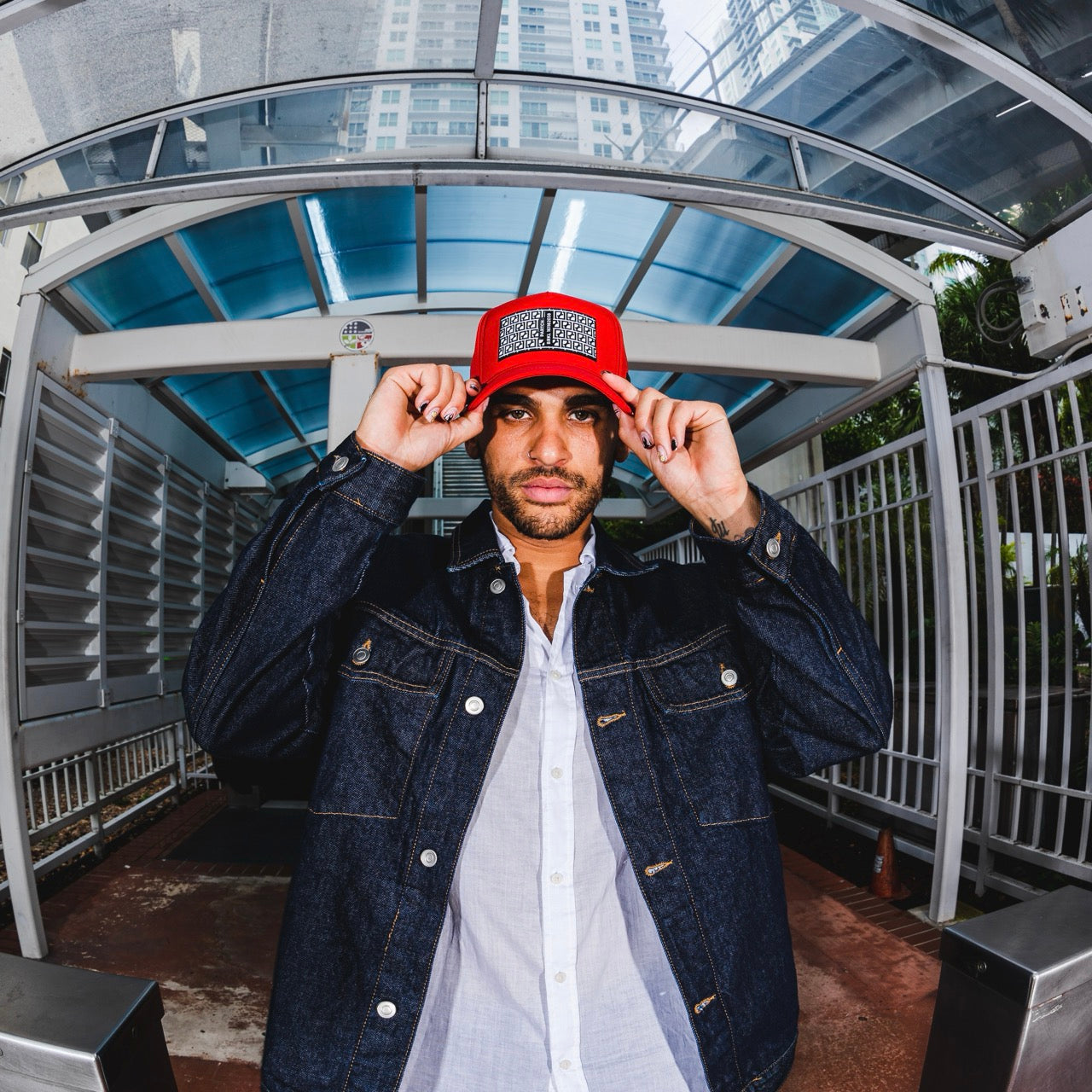 Partch BRKl Brickell Red Trucker Hat | Interchangeable Premium Patches