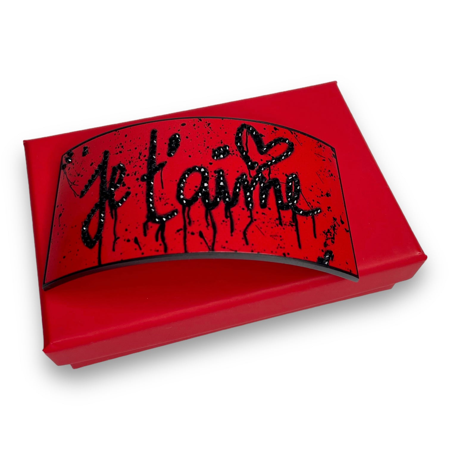 Custom Crystals Swarovski PARTCH-Clip je t'aime art removable patches