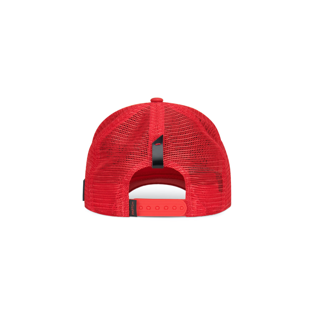 Partch Icon Red Trucker Hat w/ Art Partch-Clip - Red Luxury Hats