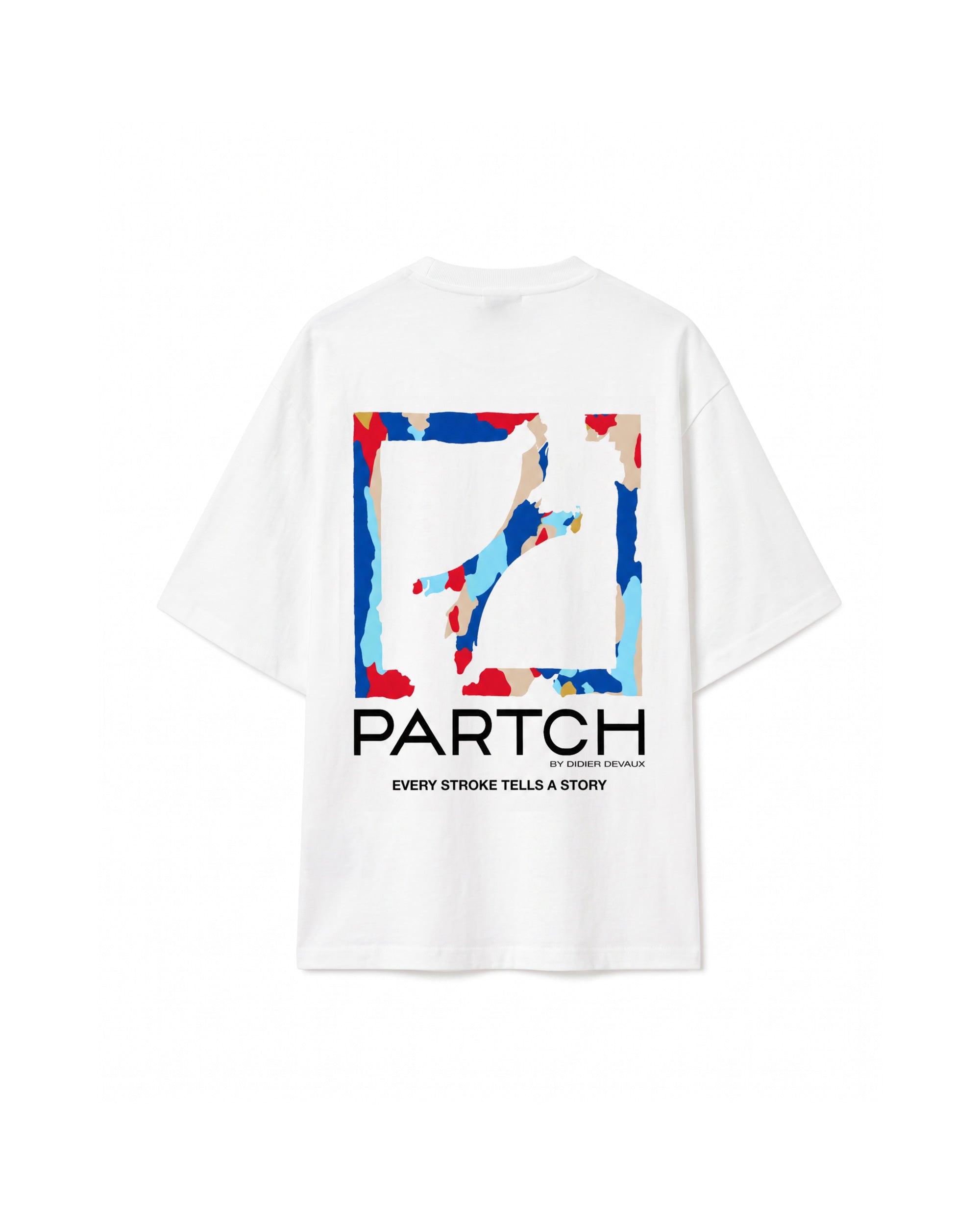 Partch Stroke Luxury Oversized T-Shirt White Heavyweight Cotton | by Didier Devaux