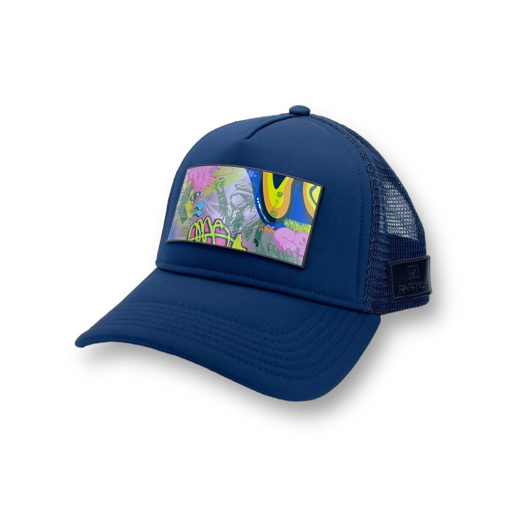 Partch Swag Trucker Hat w/ Art Partch-Clip - Navy Blue Hats