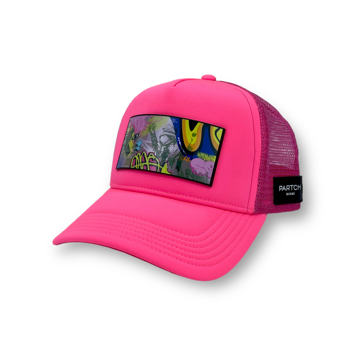 Partch Swag Trucker Hat w/ Art PartchClip Pink Hats PARTCH