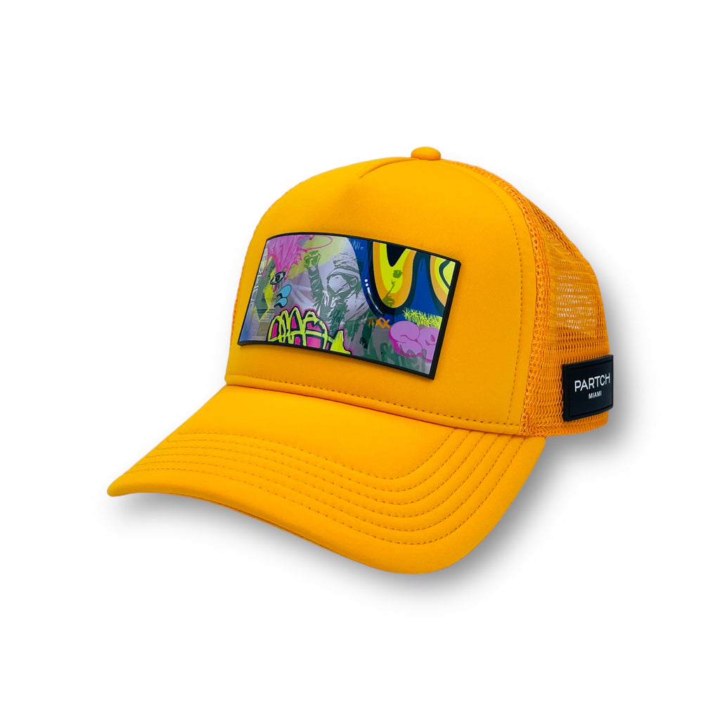 PARTCH Swag Art Trucker Hat for Men's -  Yellow Hats, Accessories