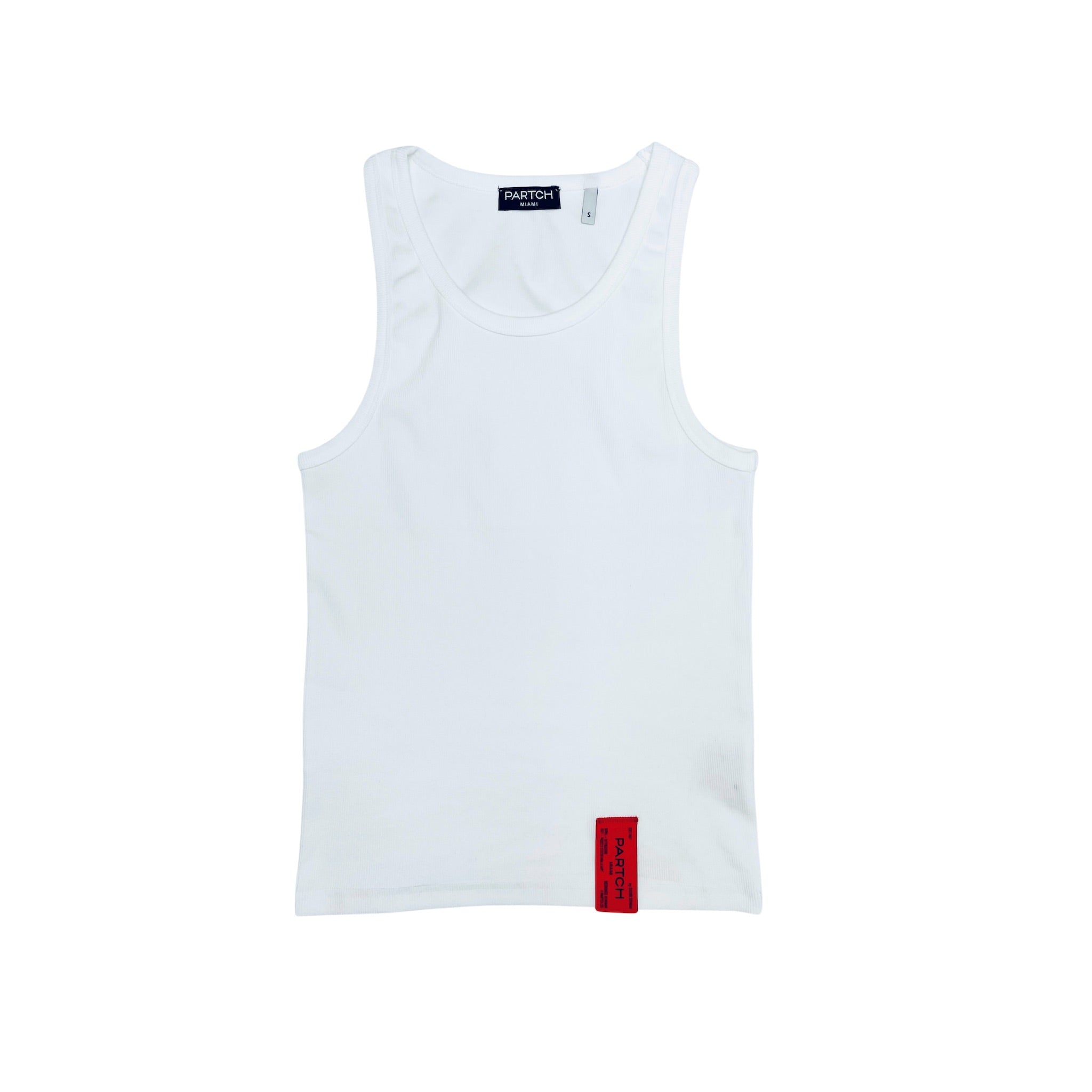Luxury Ribbed Tank Top Slim White for Mens | PARTCH
