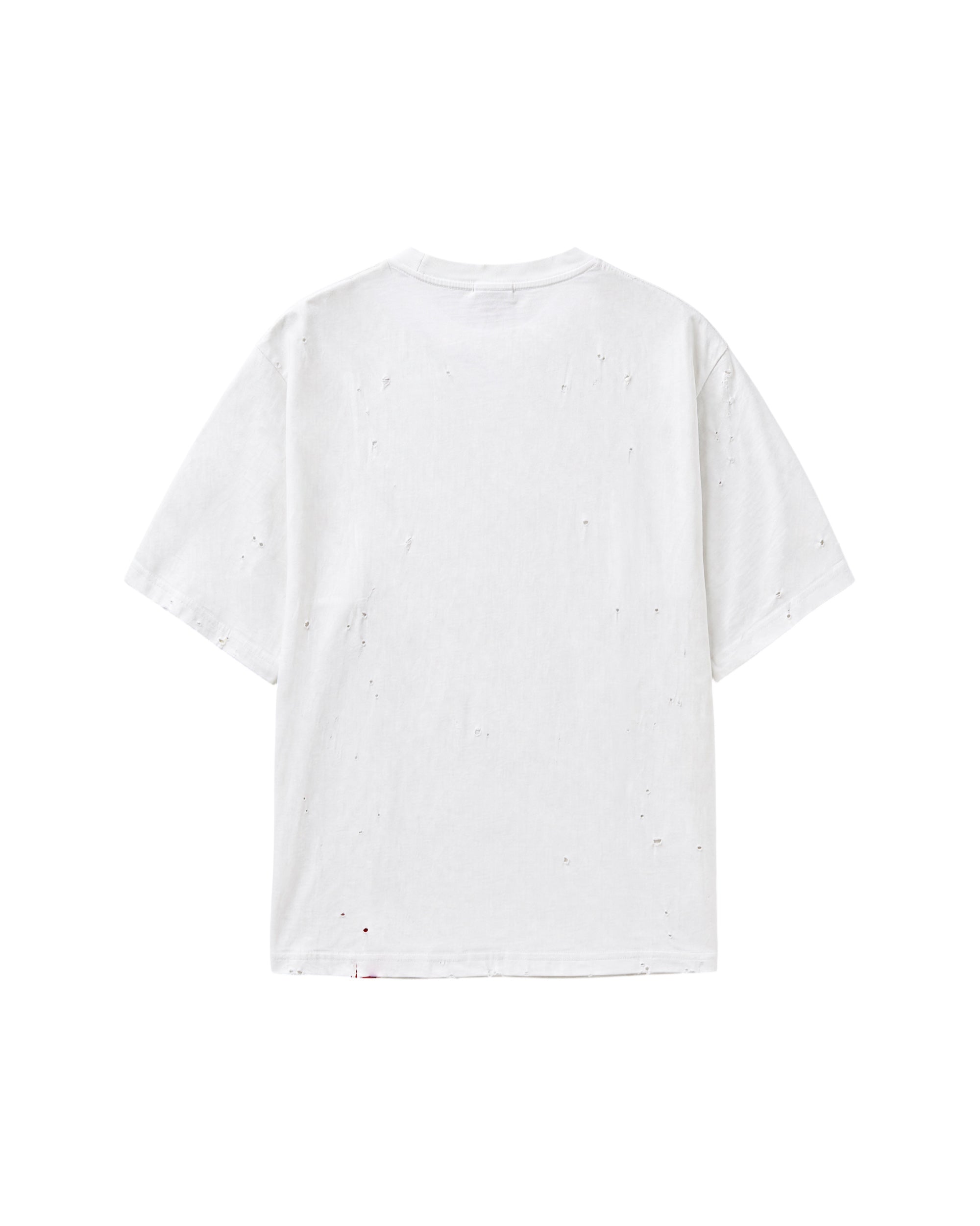 White Distressed Oversized Tee Organic Cotton Heavyweight | PARTCH by Didier Devaux
