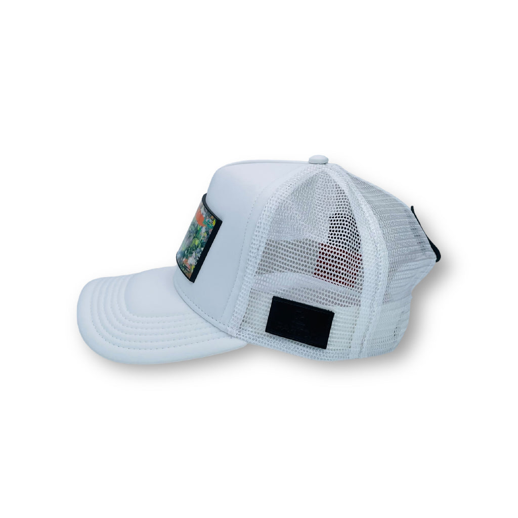 PARTCH White Trucker Hat Art made by Cedric Bouteiller Pop Street | Removable front patch
