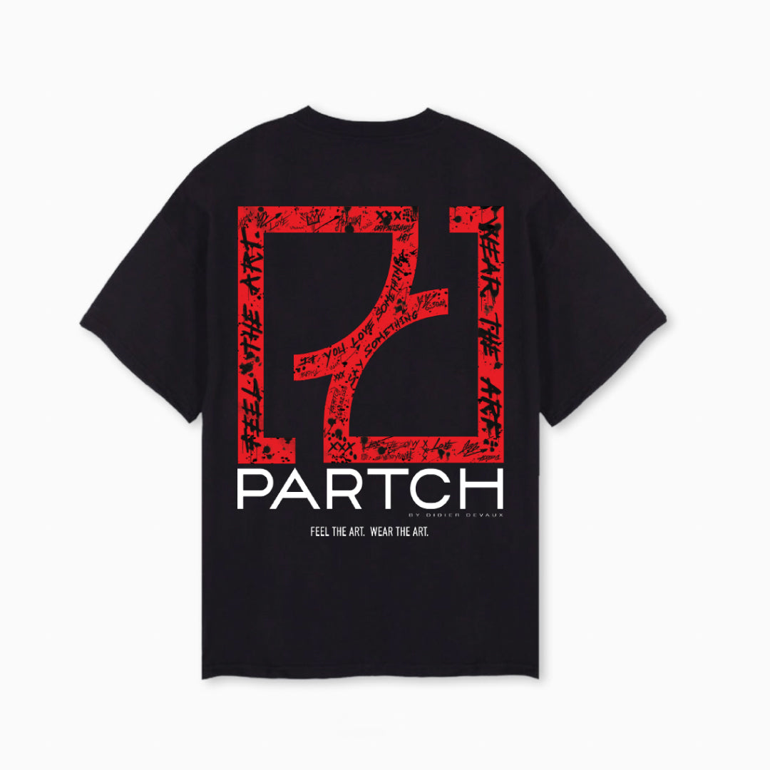 PARTCH Oversized Tee - Unisex - Short Sleeves Art Red Print