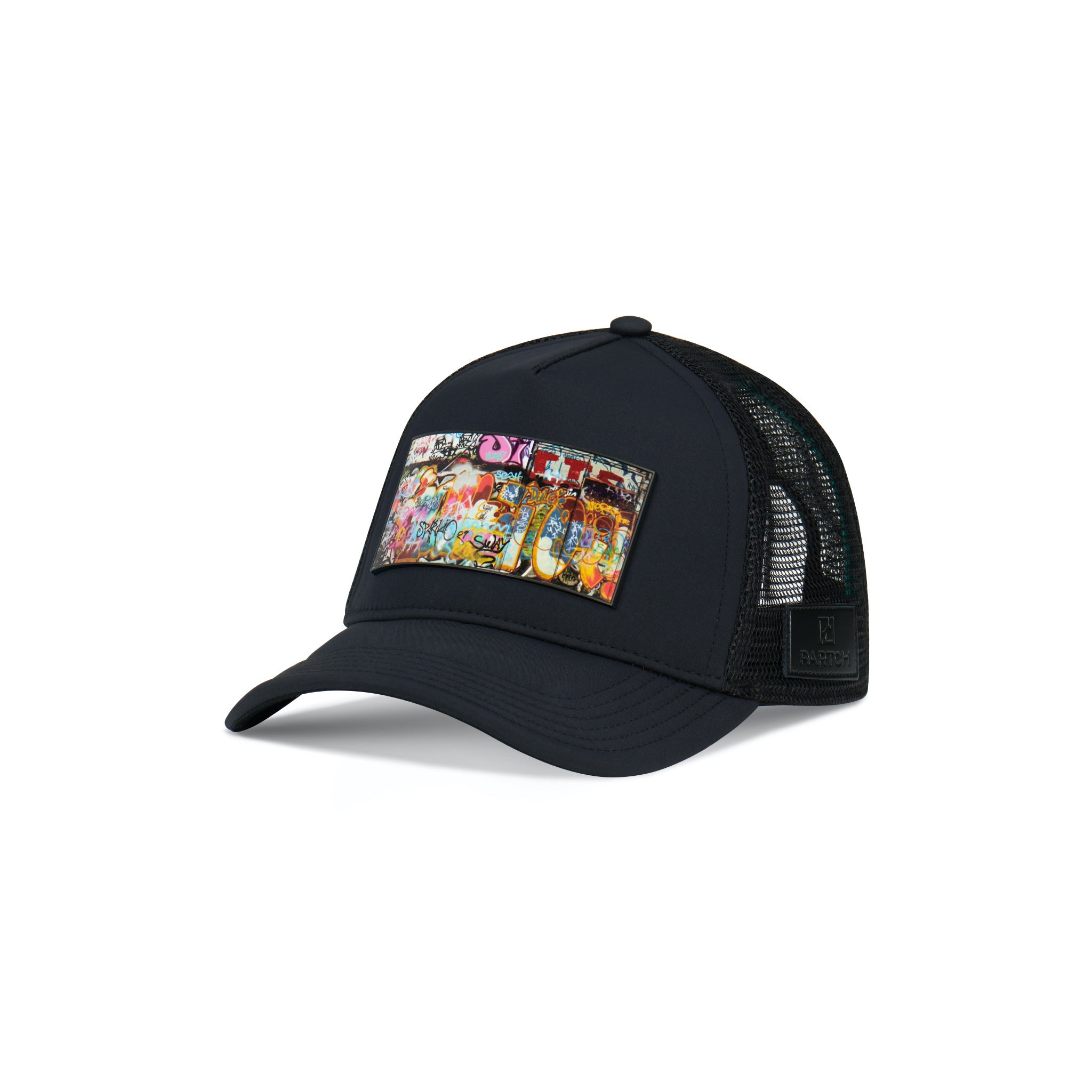 Partch Dulxy Trucker Hat in Black fro Men with Removable patch