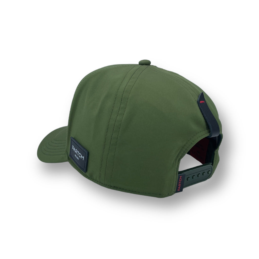 PARTCH Trucker Cap in Green with Leather for Men