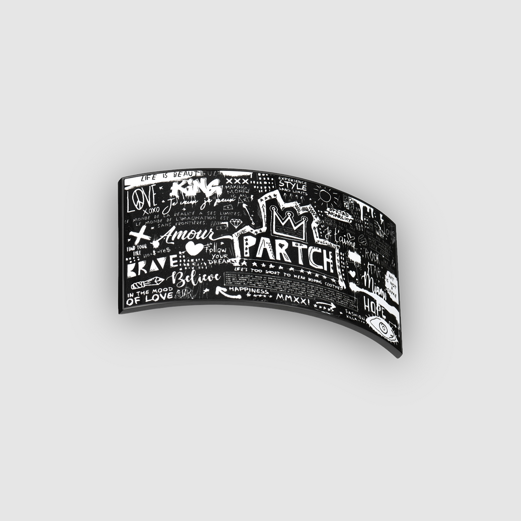 Partch-clip Art Pop love black and white made in aluminum premium for trucker hat