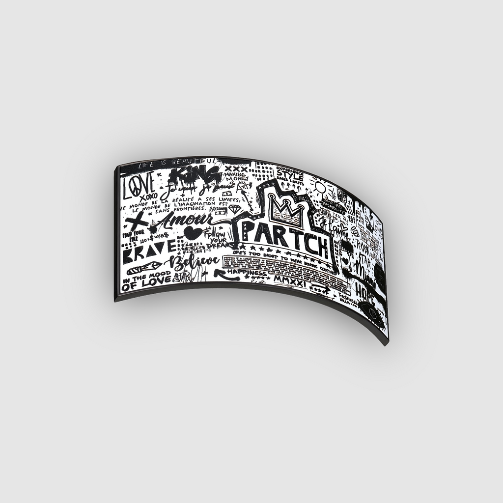 Partch clip Pop Love Art white and black