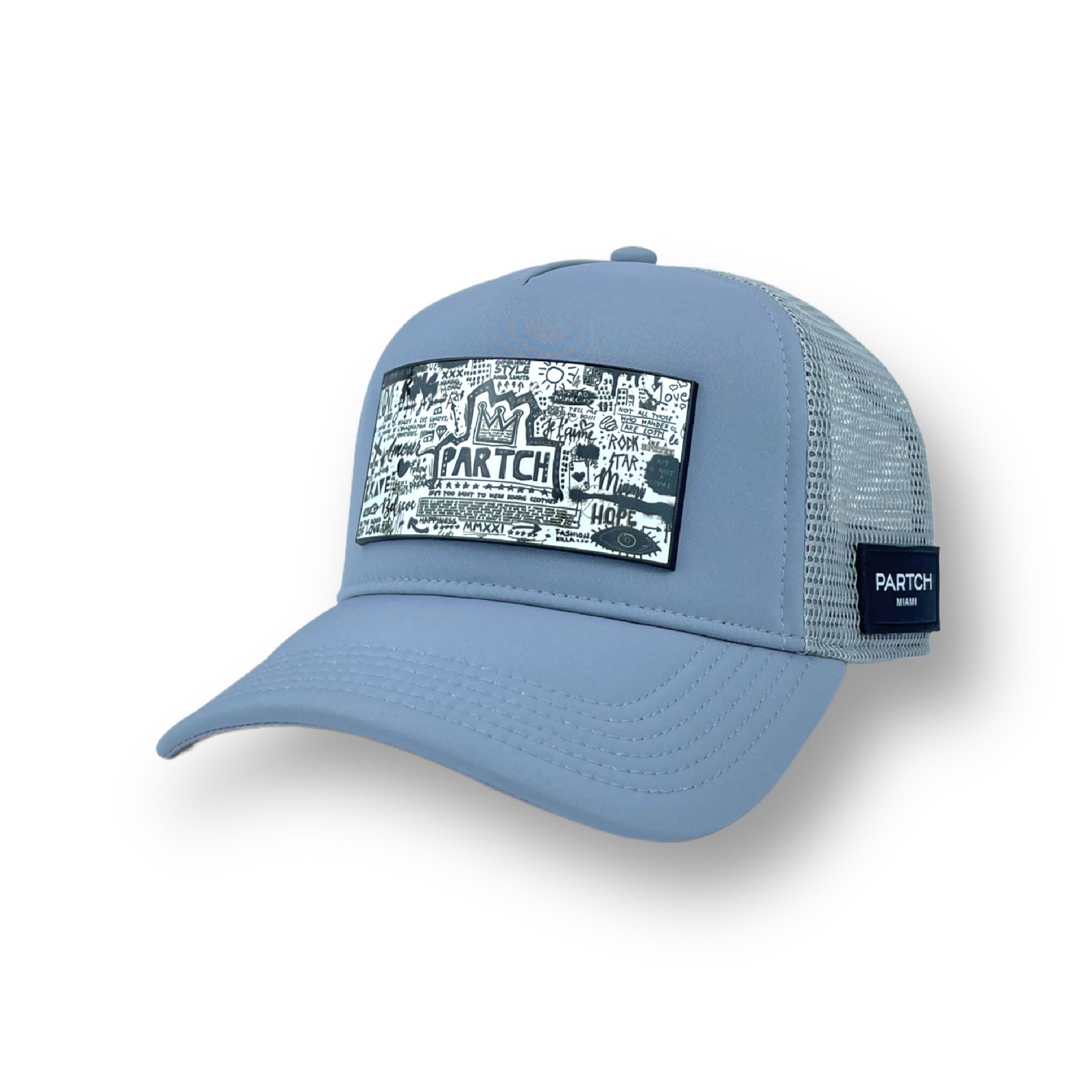 PARTCH Pop Love White/Black Trucker Hat w/ Removable Clip