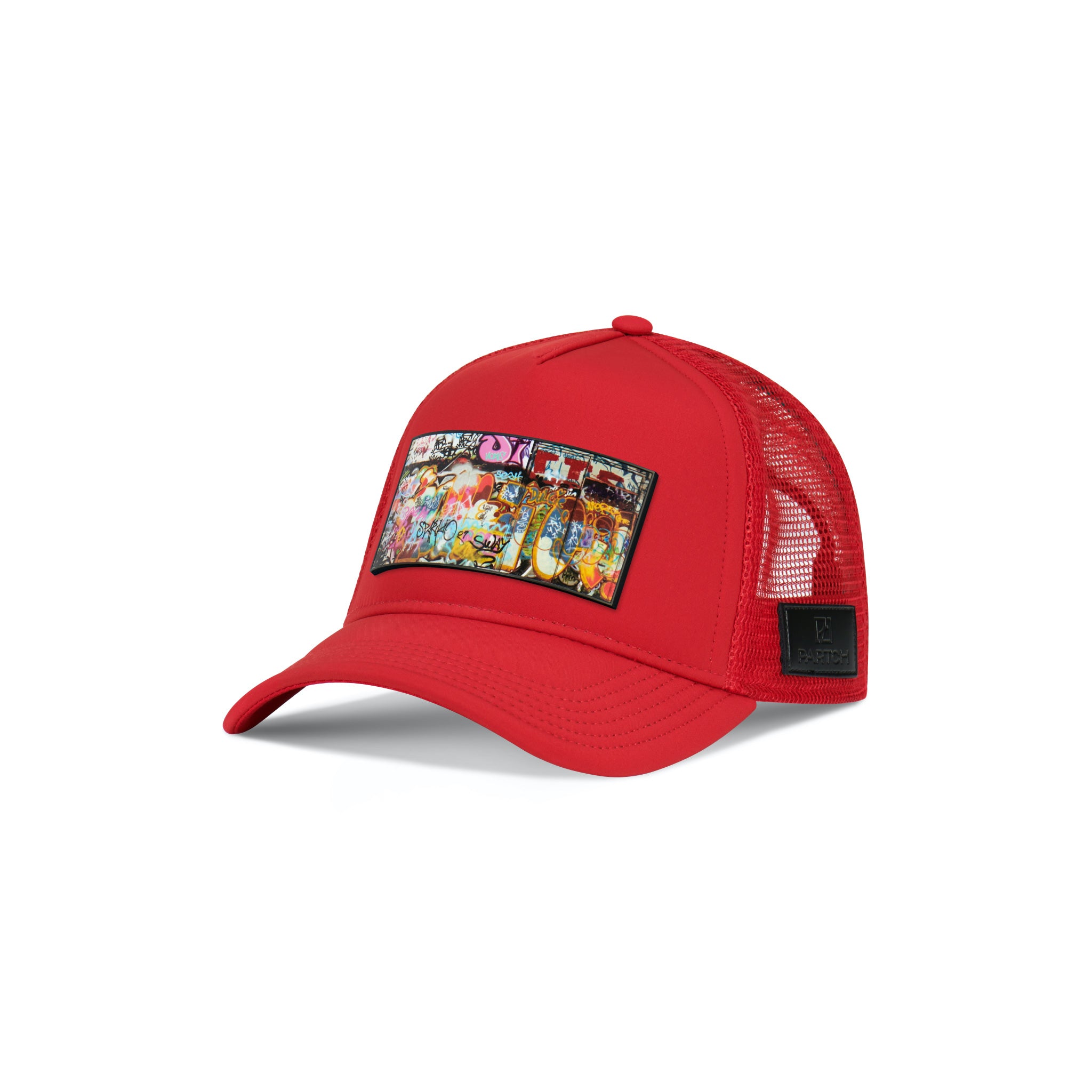 Partch Graffiti Trucker Cap Red, Breathable, Adjustable, Snapback