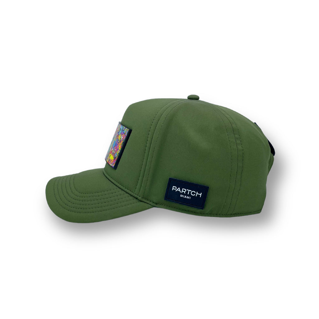 Partch Green  Trucker Hat for Men w/ Removable Patch