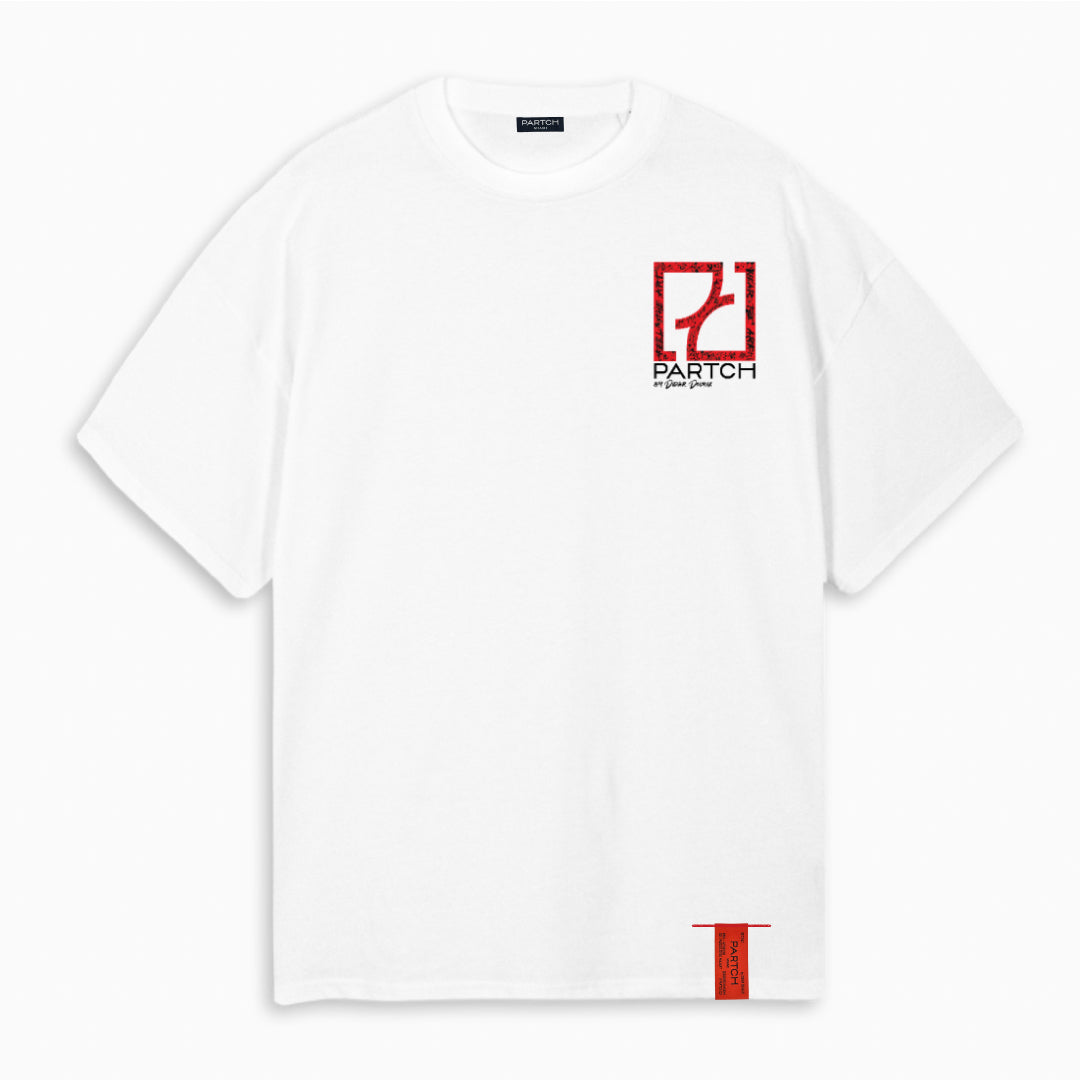 White-art-red-oversized-