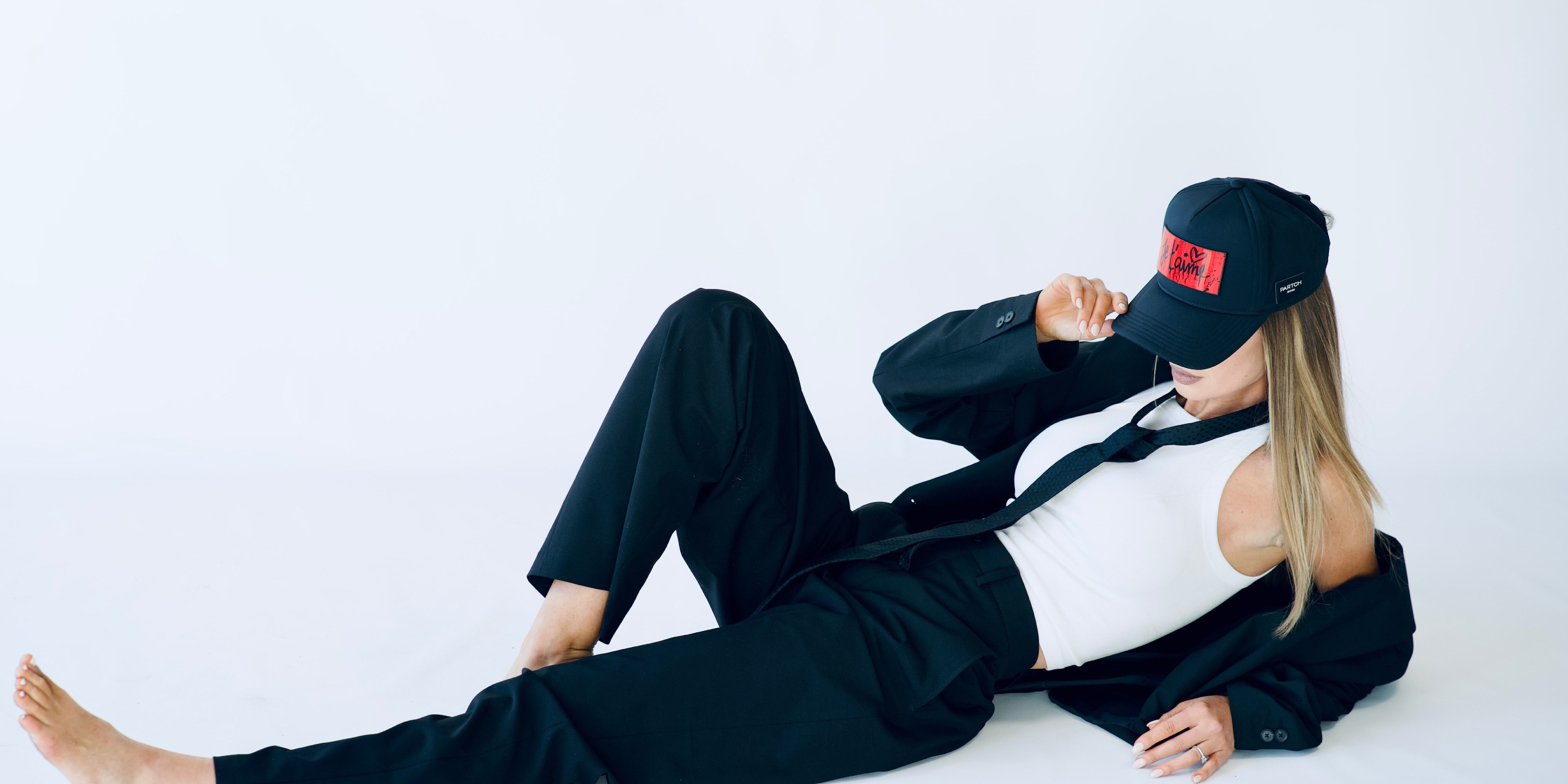 Partch Women's Pants Collection | Oversized Black Suit 