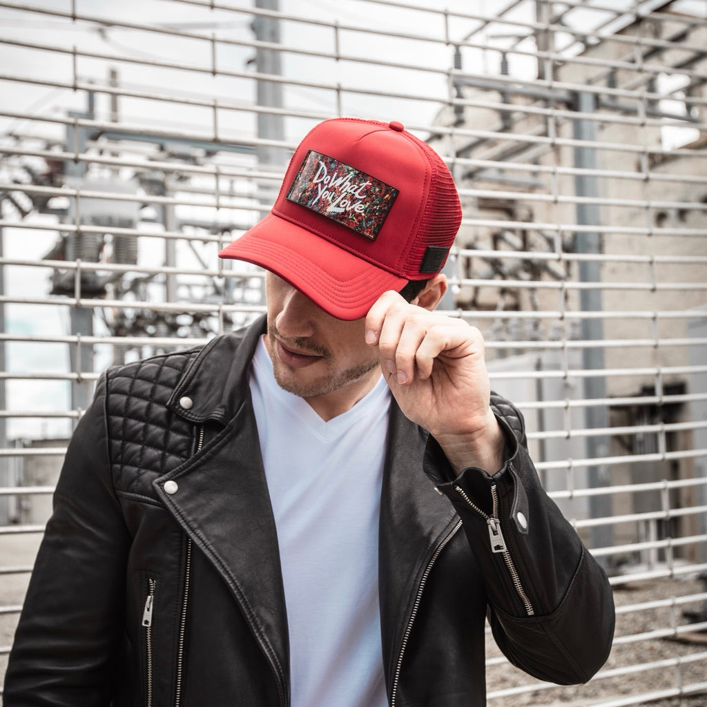 Partch DB77 Luxury Trucker Cap Red for Men | Do What You Love