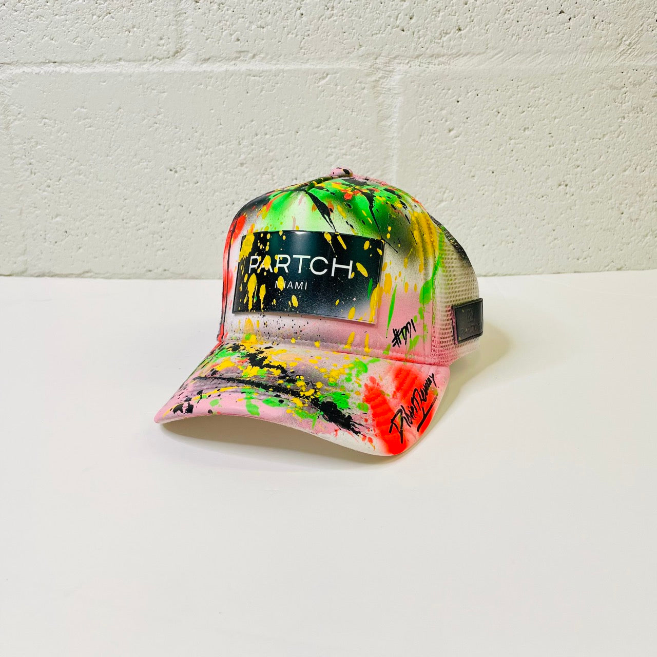 Partch Custom Hand Painting Cap in White