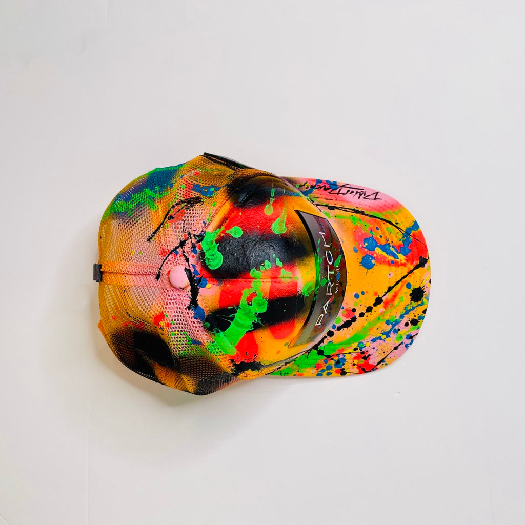 Partch Logo Custom Hand Painted Cap | Yellow