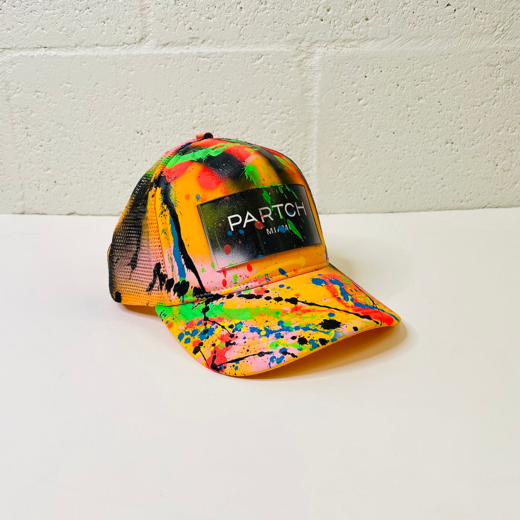 Hand Painted Logo Cap in Yellow w/ Removable patch | PARTCH Fashion