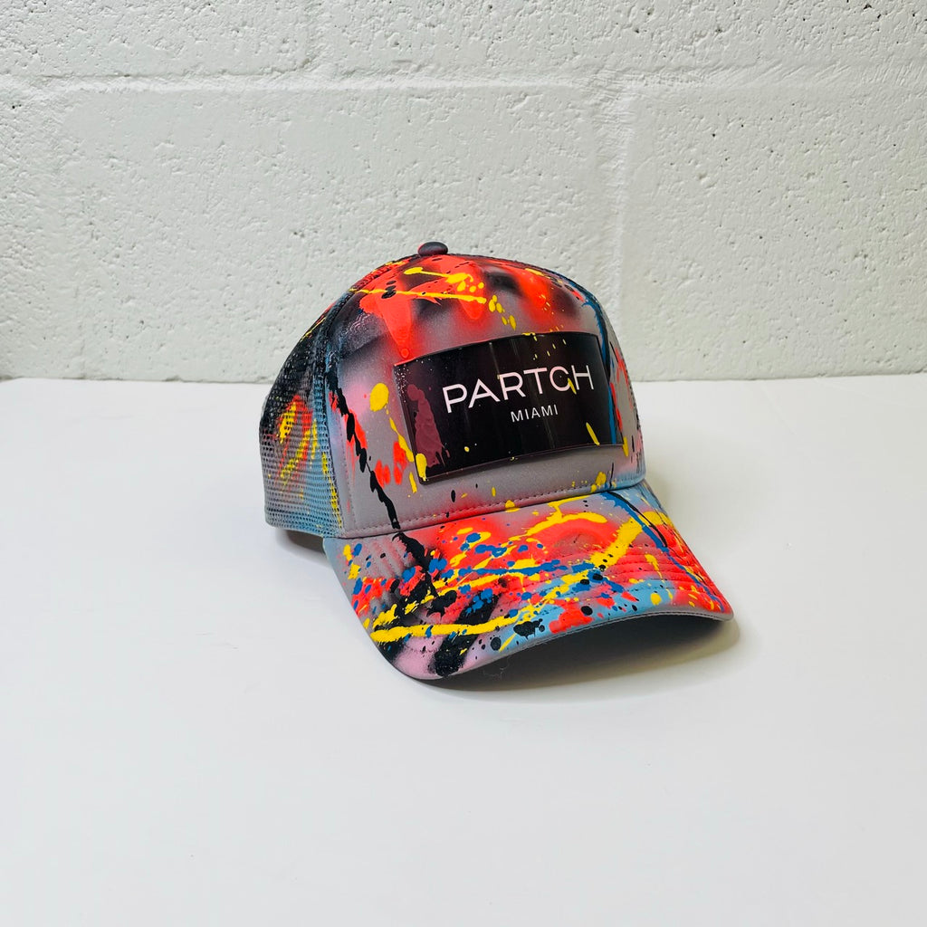 Partch Atelier Custom Painted Trucker Hat | Grey